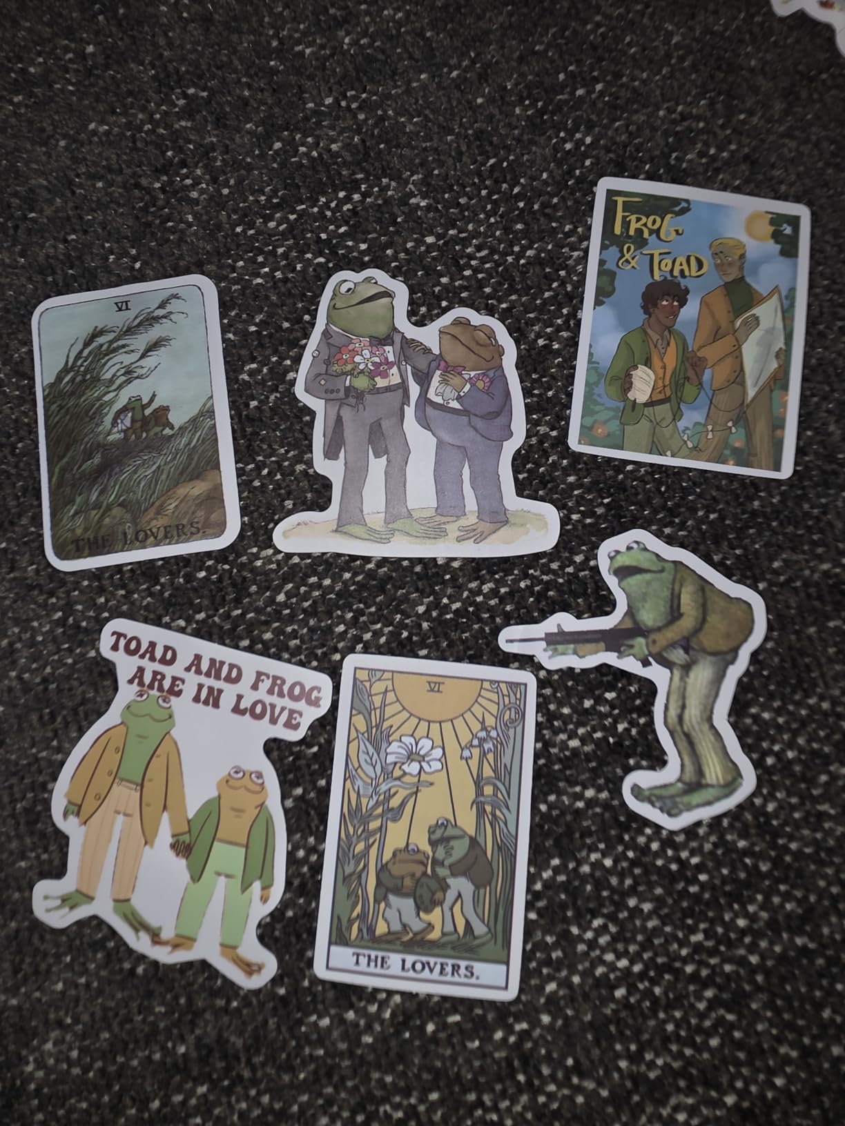 50pcs Frog and Toad Stickers for Scrapbook Journal, Fun Cartoon Stickers for Teens Adult, Waterproof Vinyl Decals for Water Bottle Laptop Skateboard Guitar Phone Computer Travel Case customer photo 2