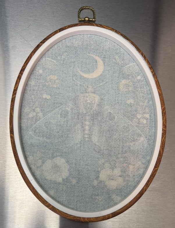 Fewgb Vintage Luna Moth Oval Wall Art Decor Framed, Cottagecore Butterfly Floral Canvas Wall Art Prints customer photo 2