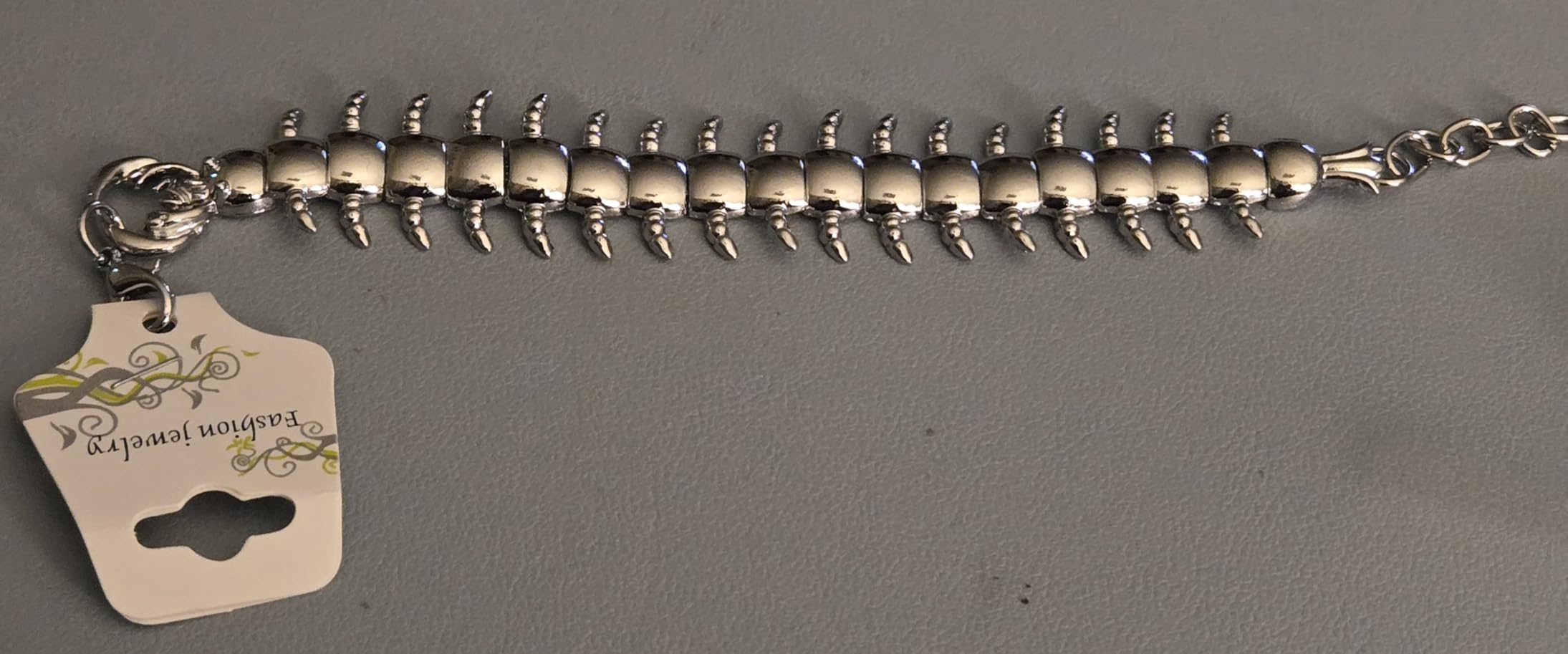 Y2k Scorpion Centipede Bracelet Skull Punk Gothic Cuff, Silver Metal Bangle with Spine Design customer photo 1