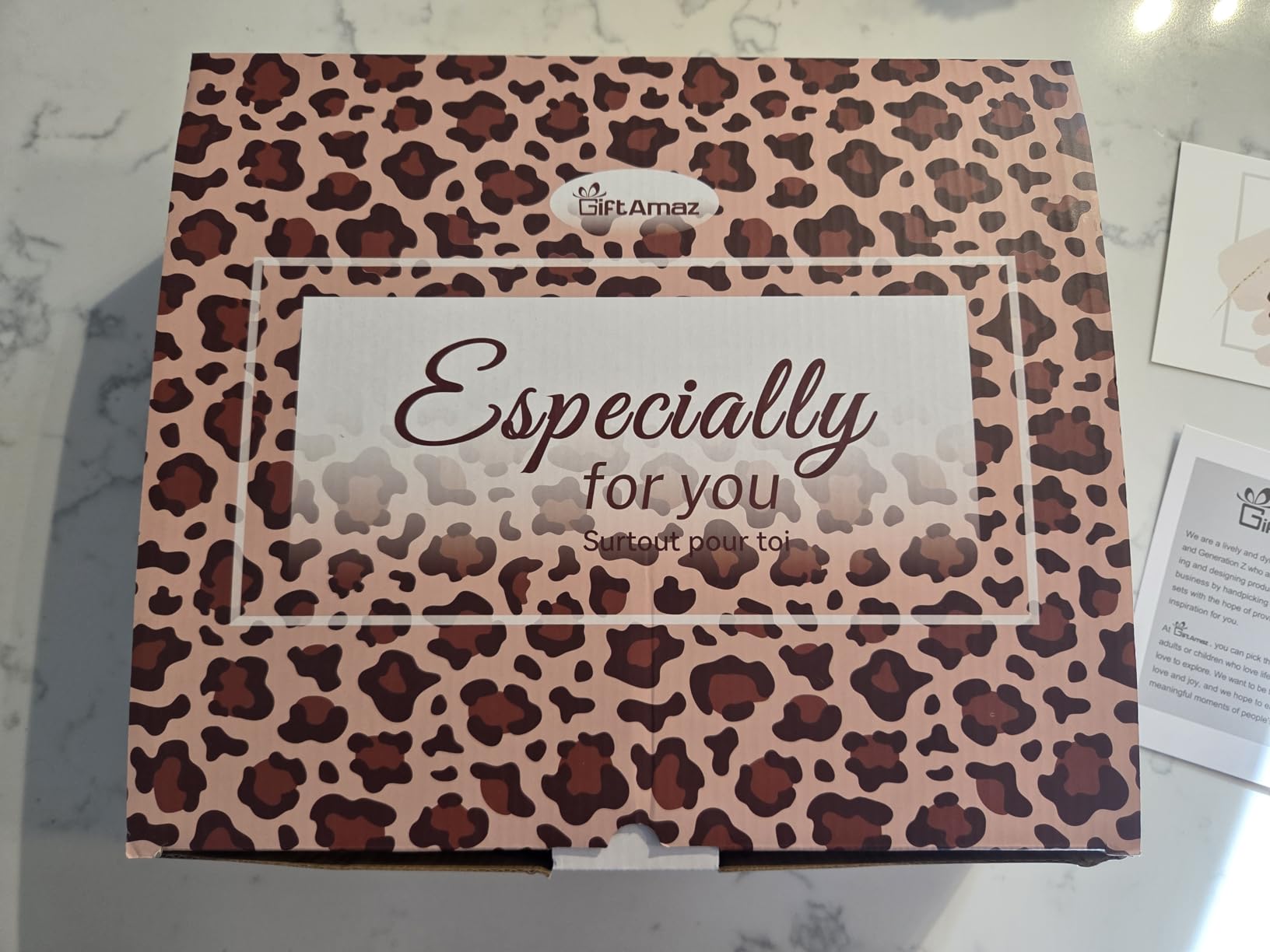 GiftAmaz Leopard Bath and Body Gifts for Women, Self Care Gift Home Spa Kit | Skin Care Set, Get Well Soon Gift Basket with Leopard Slippers, Care Package Gift Box Set for Women Girl Friend Wife Mom customer photo 1