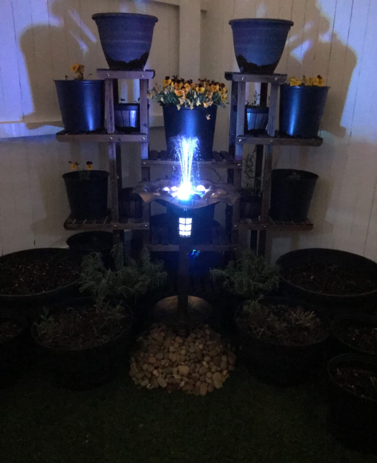 Best Choice Products Outdoor Solar Lighted Pedestal Bird Bath Fountain Decoration w/Planter, Integrated Panel, Scroll Accents for Lawn, Garden - Peacock Blue customer photo 2