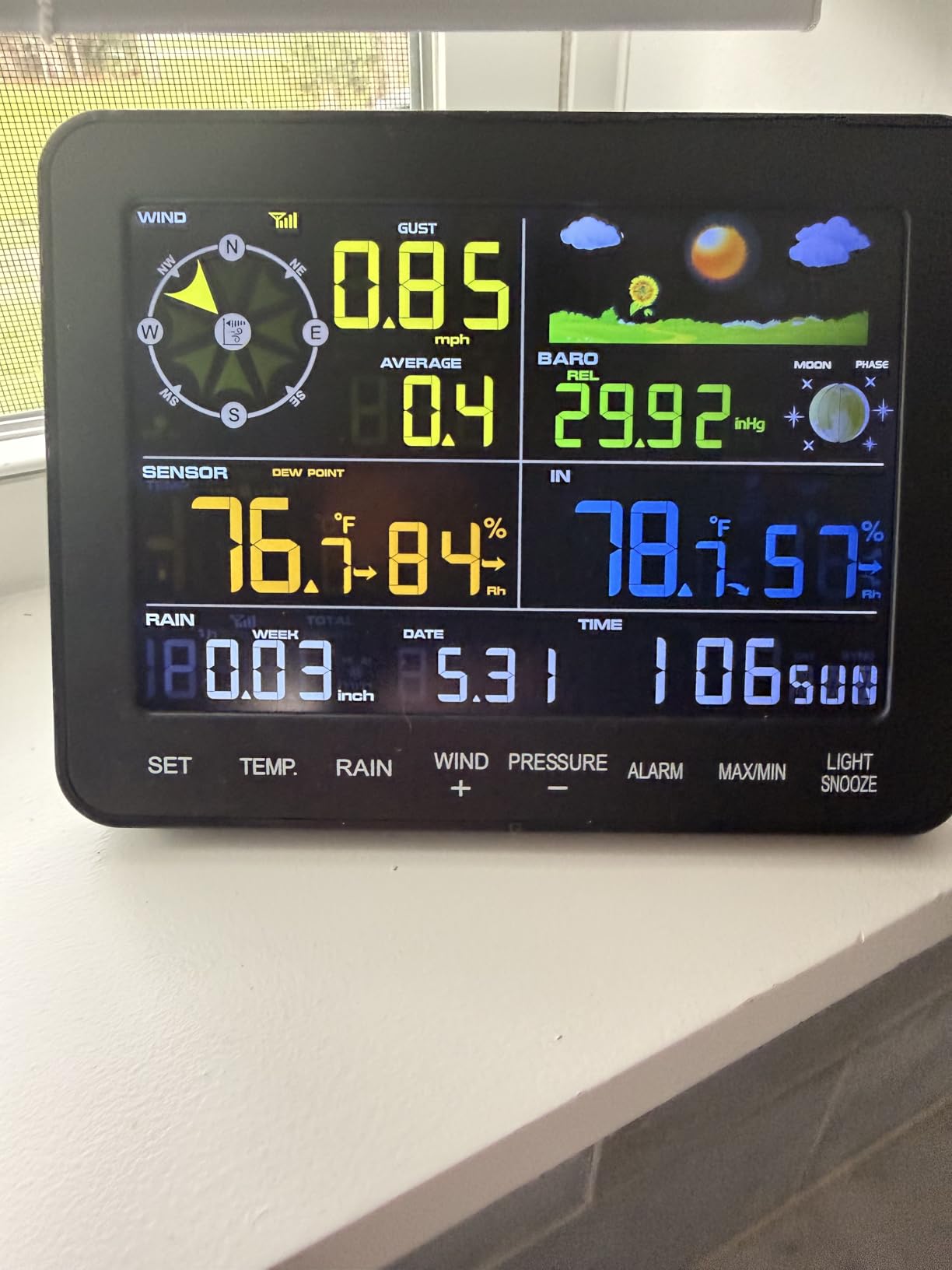 Wireless Weather Station, Dual Display 12-in-1 Sensor Indoor Outdoor Weather Station with Rain Gauge, Wind Speed, Wind Direction, Weather Forecast, Air Pressure & Humidity (No WiFi) customer photo 2
