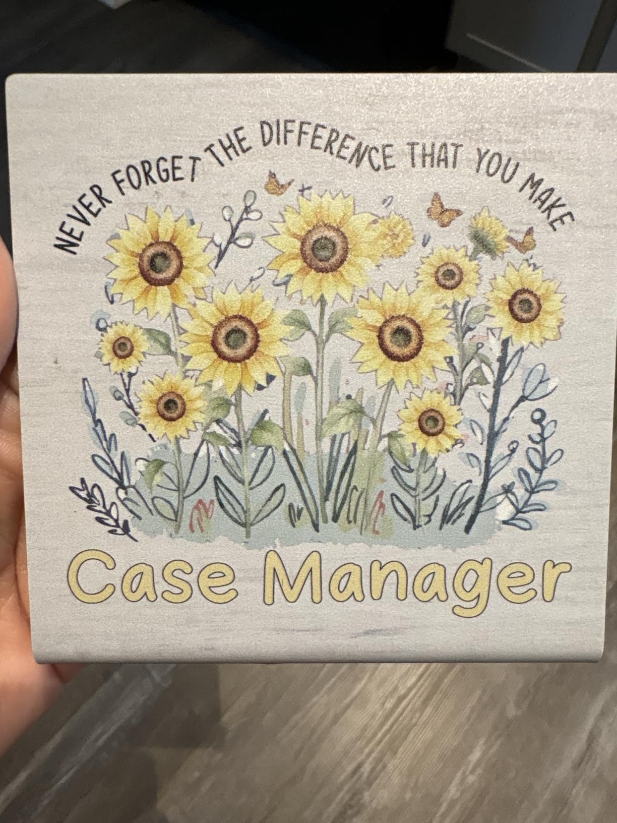Stainless Steel Desk Plaque with Sunflower Design, Inspirational Gift for School Principal, Meaningful Appreciation Gift for School Principal, Encouraging Desk Decor for Office HDESK11 customer photo 1