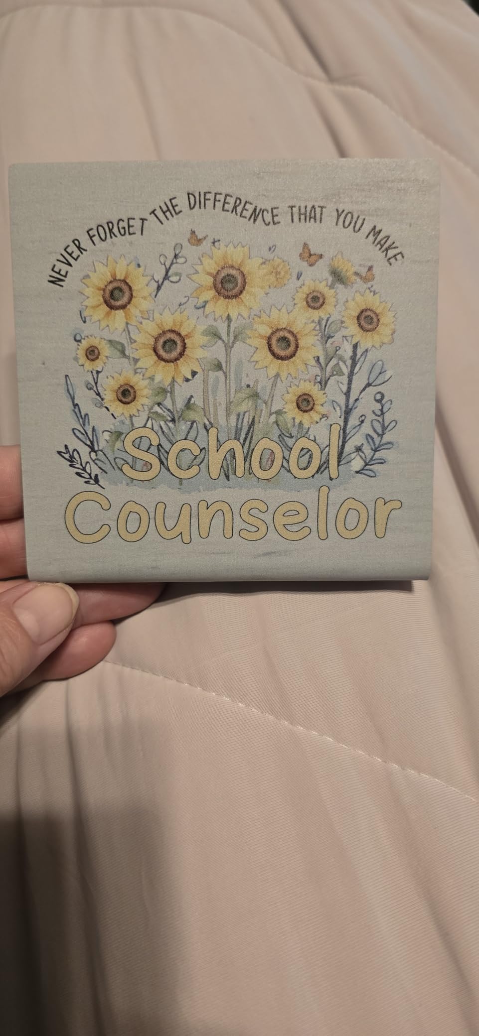 Stainless Steel Desk Plaque with Sunflower Design, Inspirational Gift for School Principal, Meaningful Appreciation Gift for School Principal, Encouraging Desk Decor for Office HDESK11 customer photo 2