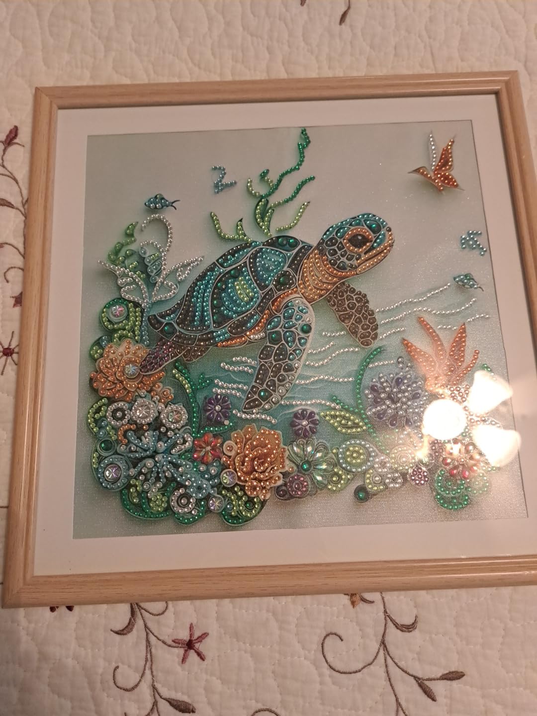 ZQEATRY Seahorse Coral Reef Special Shape Diamond Art Kits for Adults, 5D Diamond Painting Kits for Beginner, DIY Diamond Crystal Rhinestones Gem Art Kits for Home Wall Decor 11.8 X 11.8inch customer photo 2