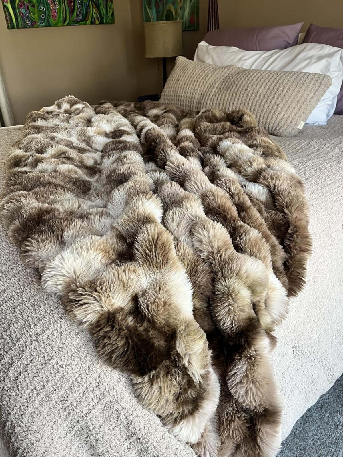 Ultra-Soft Fuzzy Faux Fur Throw Blanket, Golden Lynx, 60x80 in | Luxury Plush Feel with Cozy Warmth for Everyone, Perfect for Relaxing on Couch, Sofa, Bedroom, Holiday Gifts customer photo 1