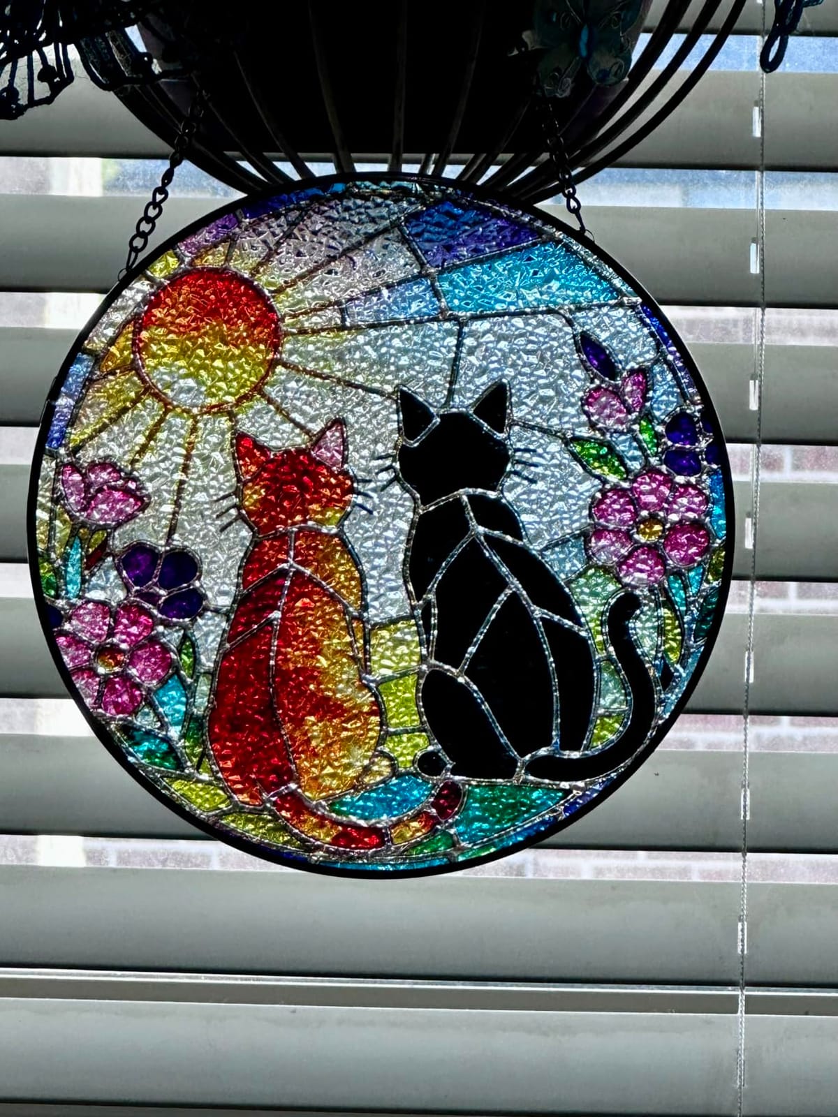 Stained Glass Window Hanging, 7.8