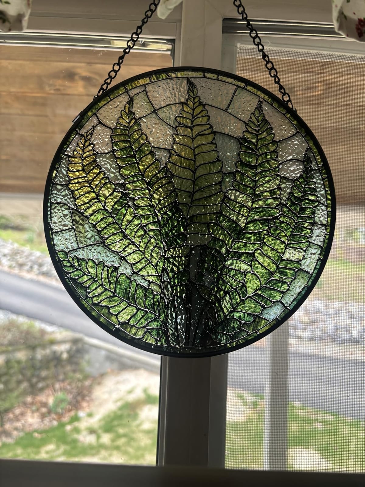 Stained Glass Window Hanging, 7.8