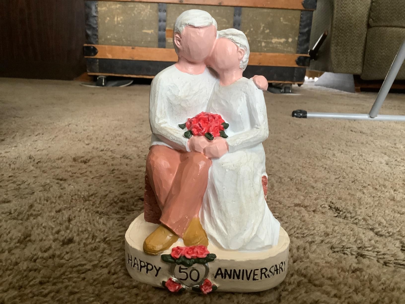 60th Wedding Anniversary Couple Figurine Gift for Parents, Happy 60th Anniversary Decoration, Diamond Wedding Keepsake Statue for Husband Wife, 60 Years Marriage Gift for Couple customer photo 1