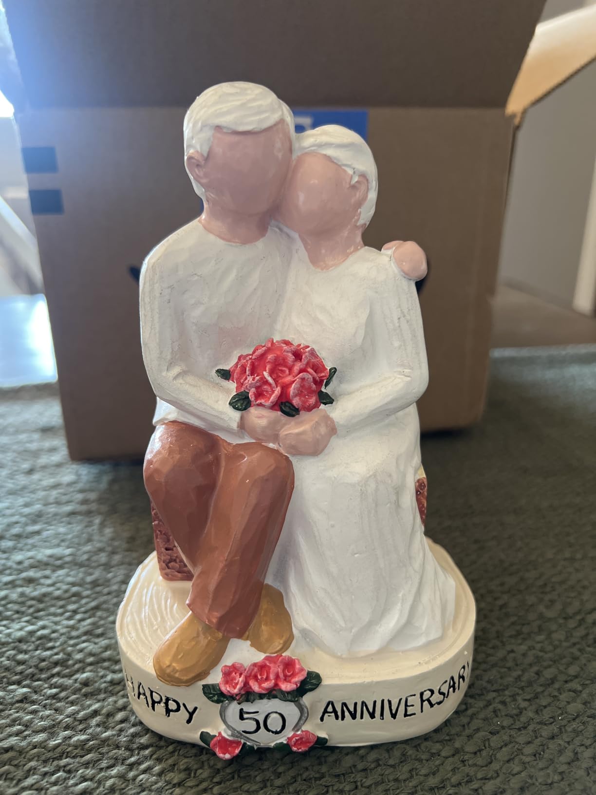 60th Wedding Anniversary Couple Figurine Gift for Parents, Happy 60th Anniversary Decoration, Diamond Wedding Keepsake Statue for Husband Wife, 60 Years Marriage Gift for Couple customer photo 2