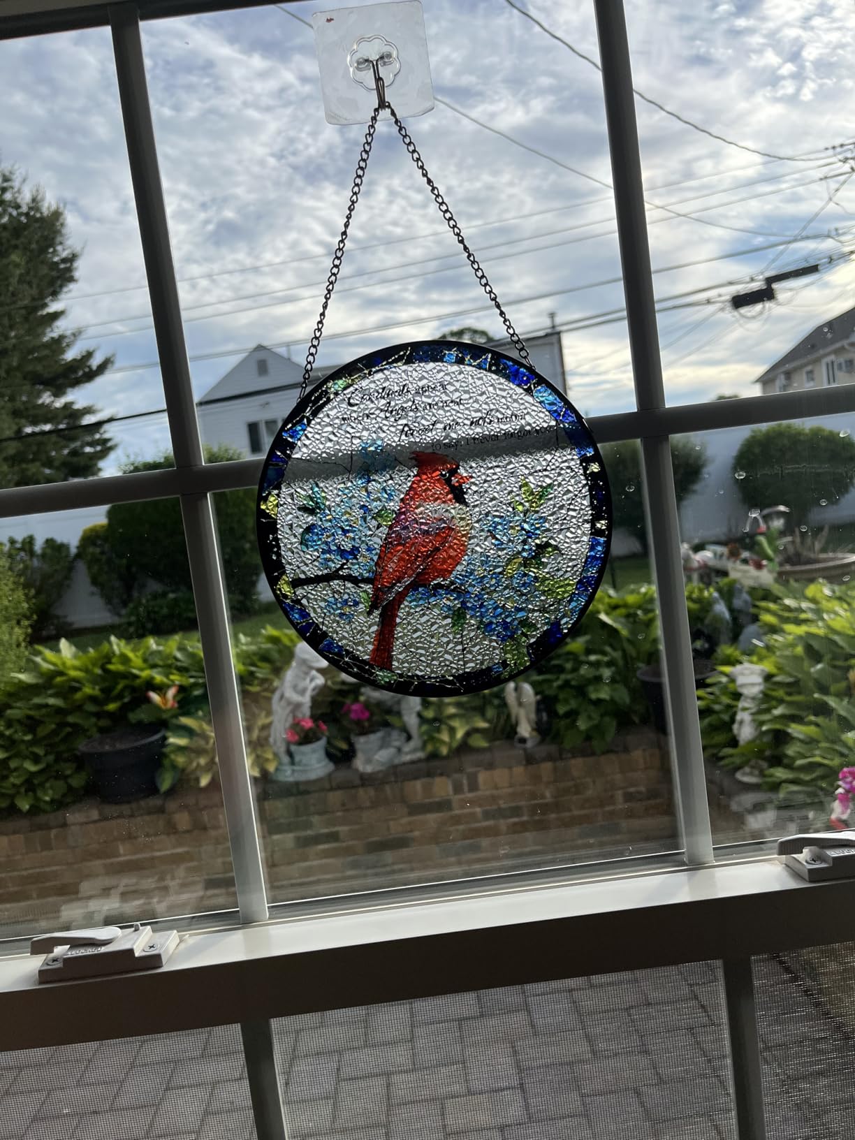 Stained Glass Window Hanging, 8 Inch Blue Heron Suncatcher Ornament, Bird Lover Gifts customer photo 1