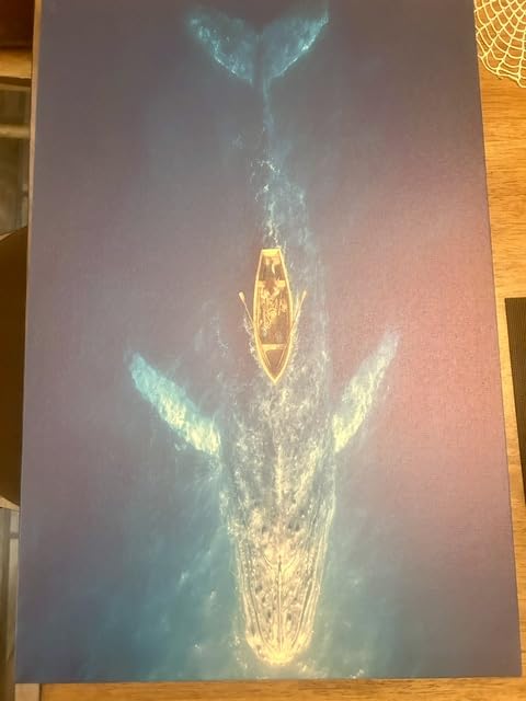 Kunyouchen Whales Canvas Wall Art, Ocean Whale Picture Wall Decor | Whale Print Artwork, for Bedroom Living Room Bathroom Home Decoration 12x16 Inch customer photo 1