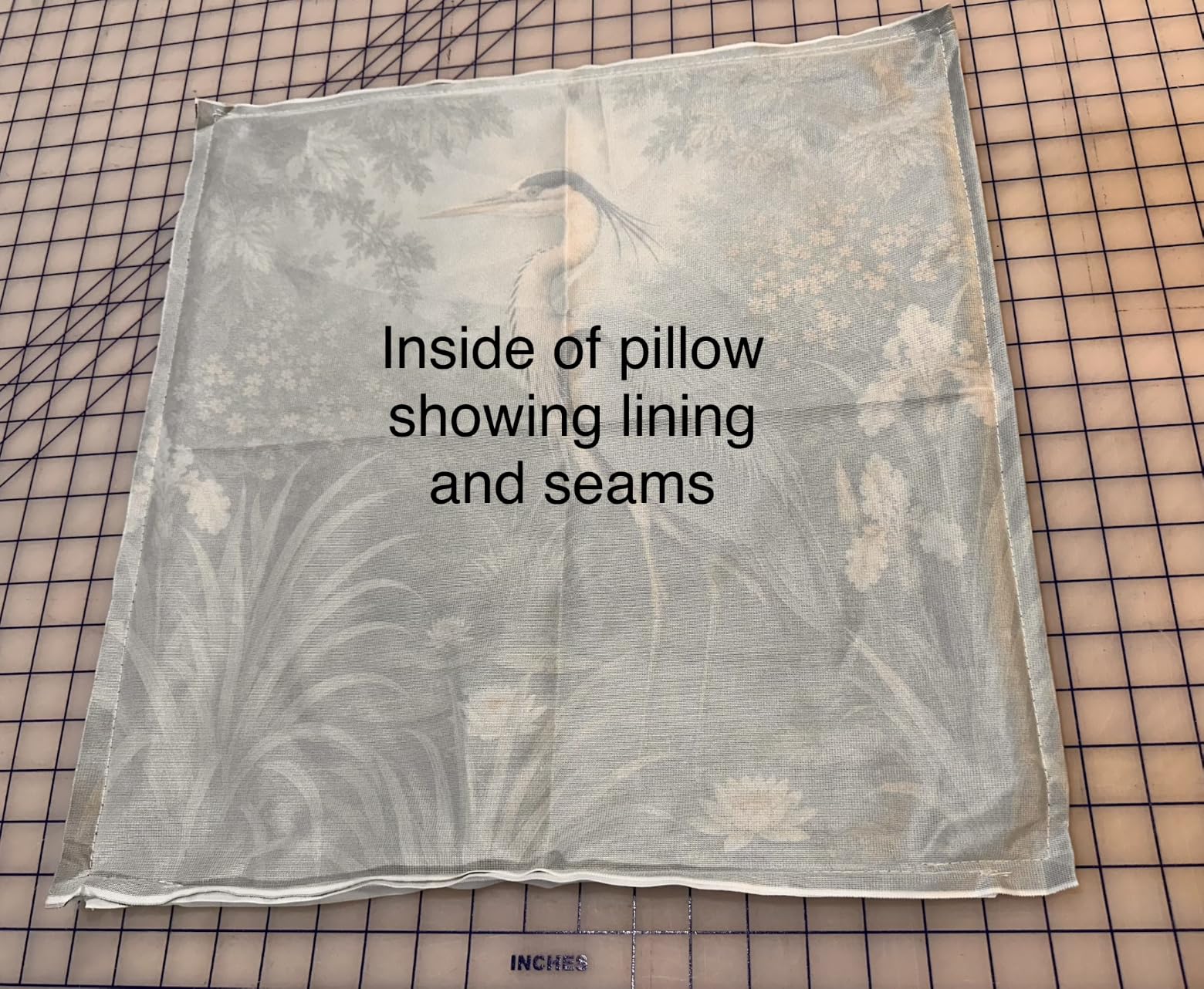 Vintage Floral Blue Heron Bird Pillow Cover 18x18, Oriental Decor, William Morris Inspired Botanical Bird Nature Decorative Throw Pillow Cover for Meditation Zen Yoga Room, Set of 2 customer photo 2