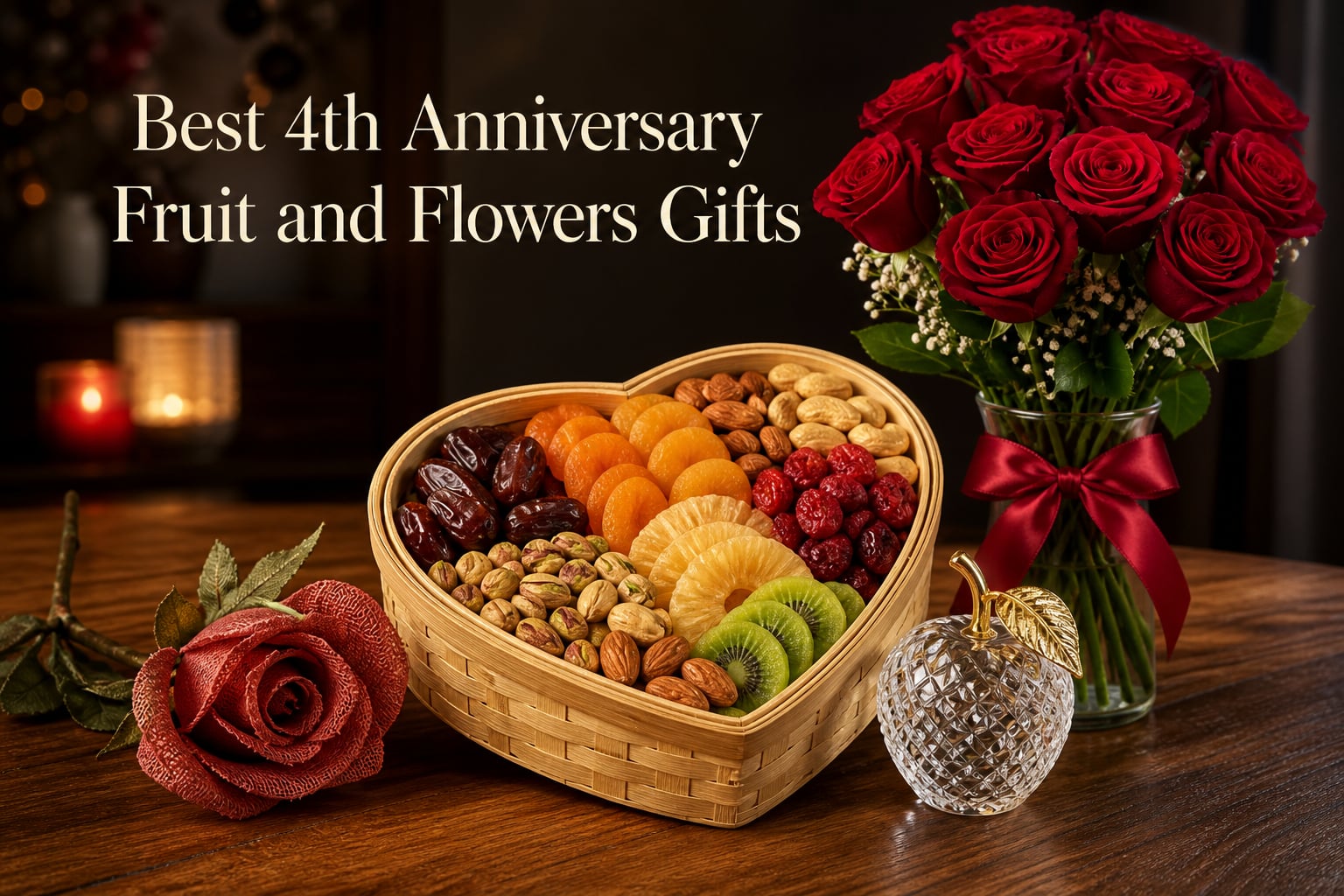 Best 4th Anniversary Fruit and Flowers Gifts