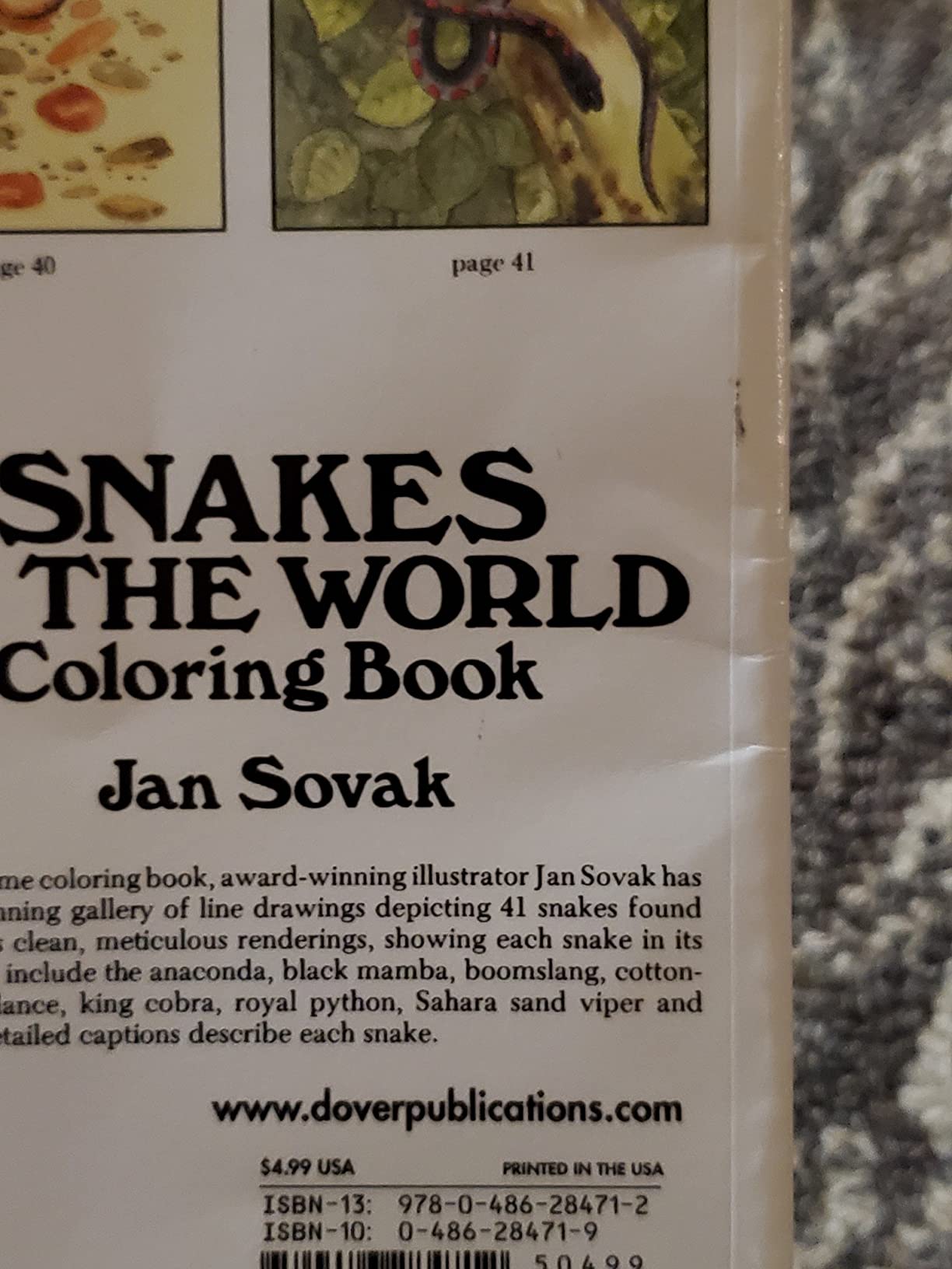 Snakes of the World Coloring Book (Dover Nature Coloring Book) customer photo 1