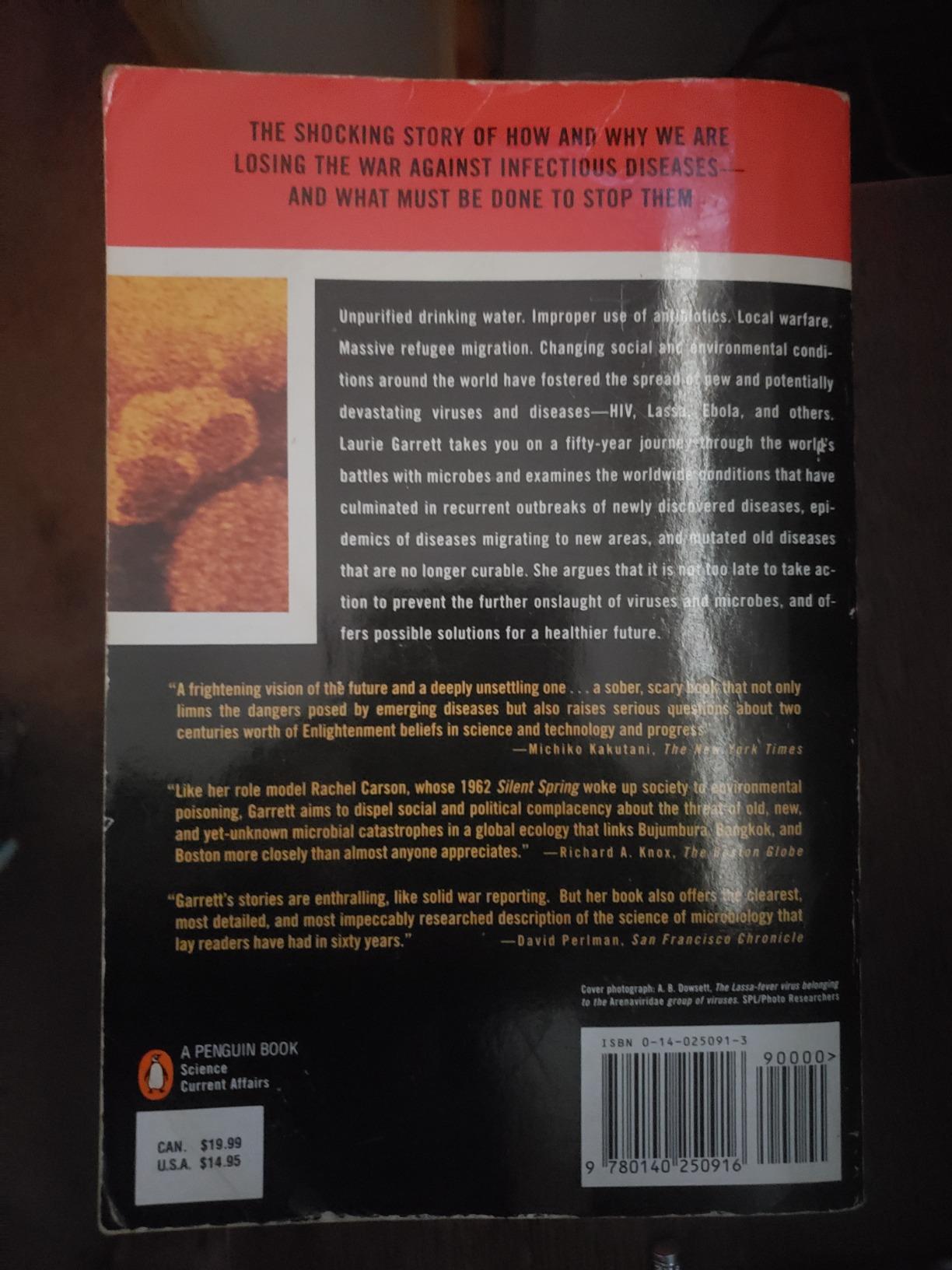 The Coming Plague: Newly Emerging Diseases in a World Out of Balance customer photo 2