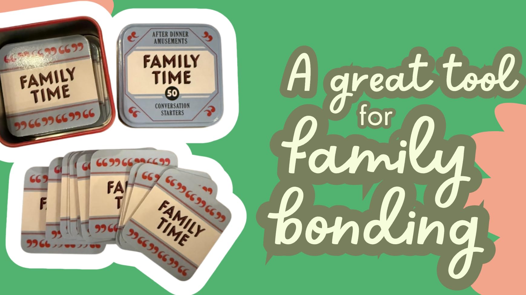 After Dinner Amusements: Family Time: 50 Conversation Starters (Conversation Card Game for Families, Portable Camping and Holiday Games) customer photo 2