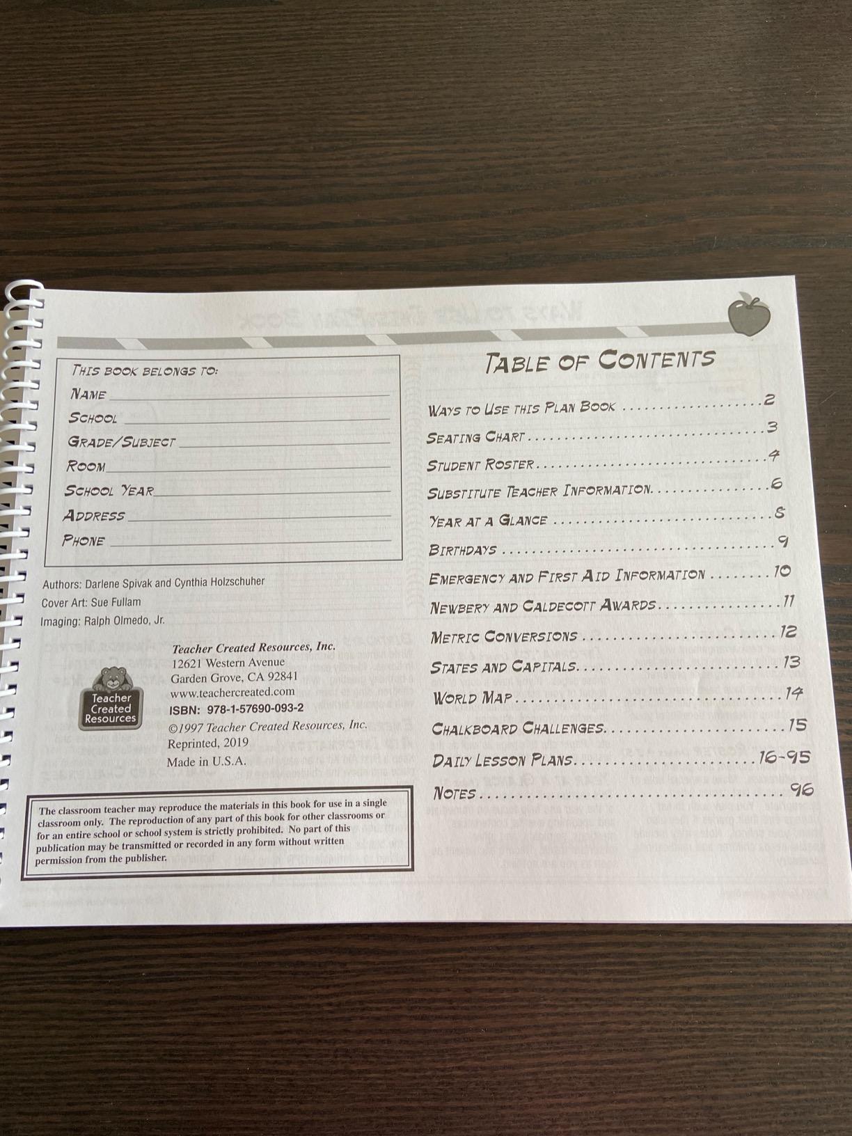 Chalkboard Teacher Plan Book customer photo 2