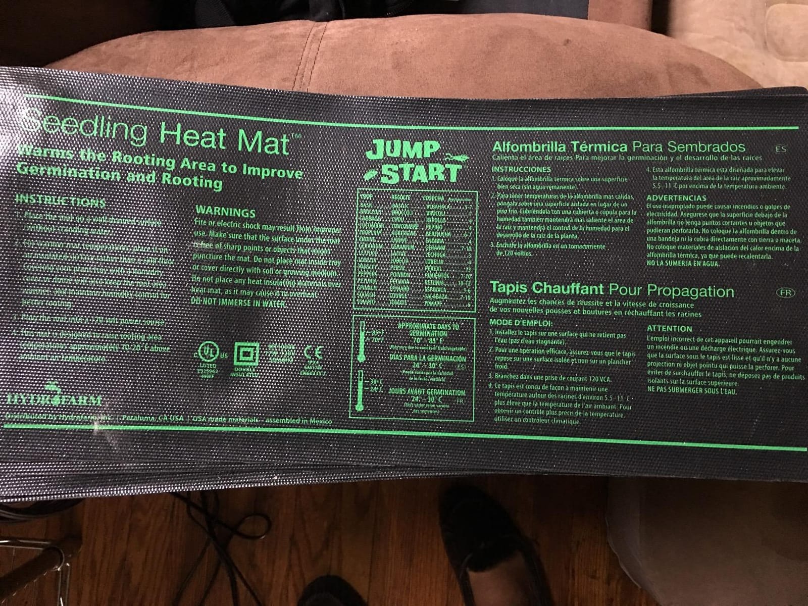 Hydrofarm Jump Start MT10009, 107 Watt UL Certified Seedling, 48