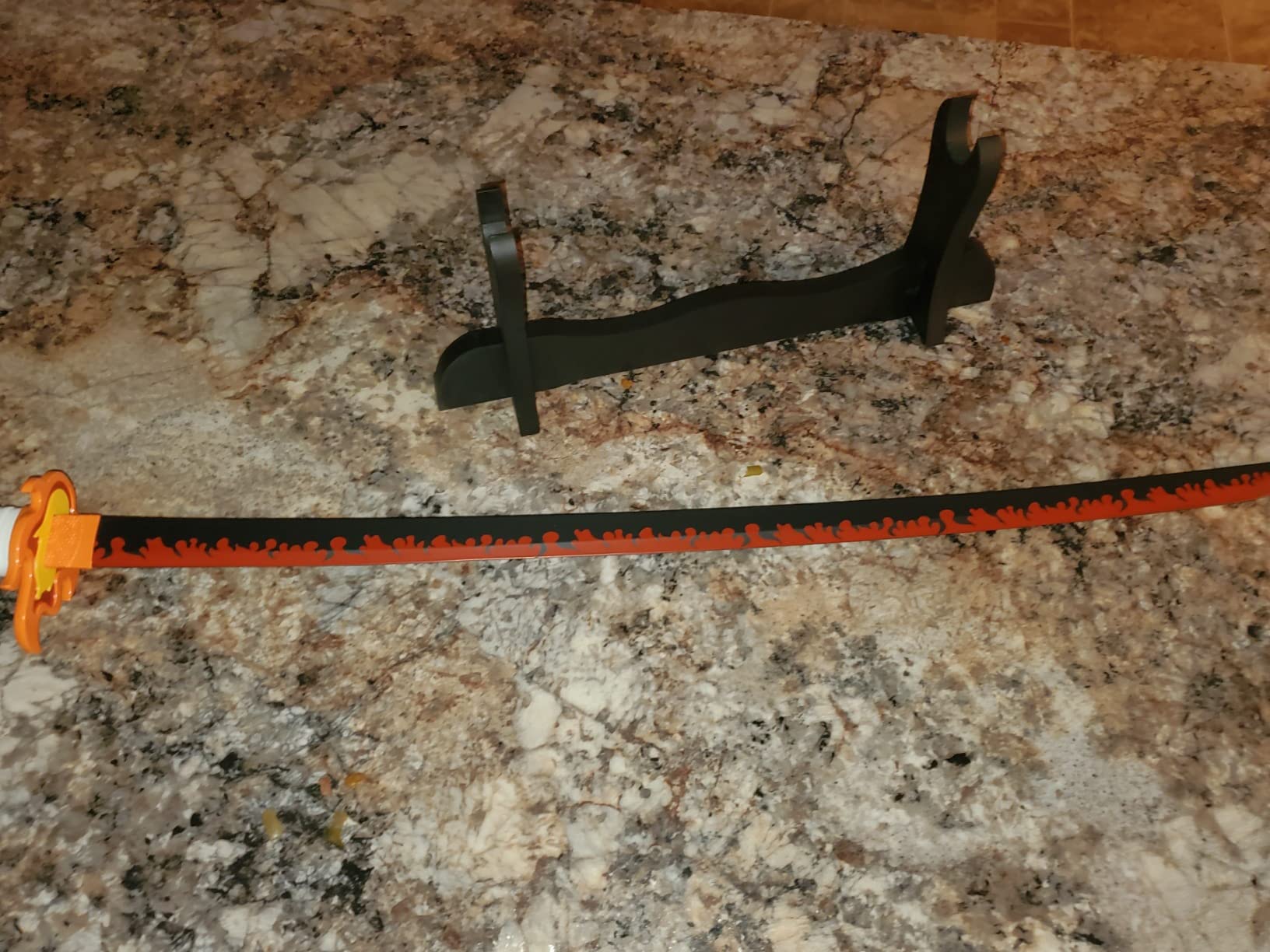 BladesUSA WS-1SC Sword Stand Single Horizontal Wood Display Stand,black customer photo 2