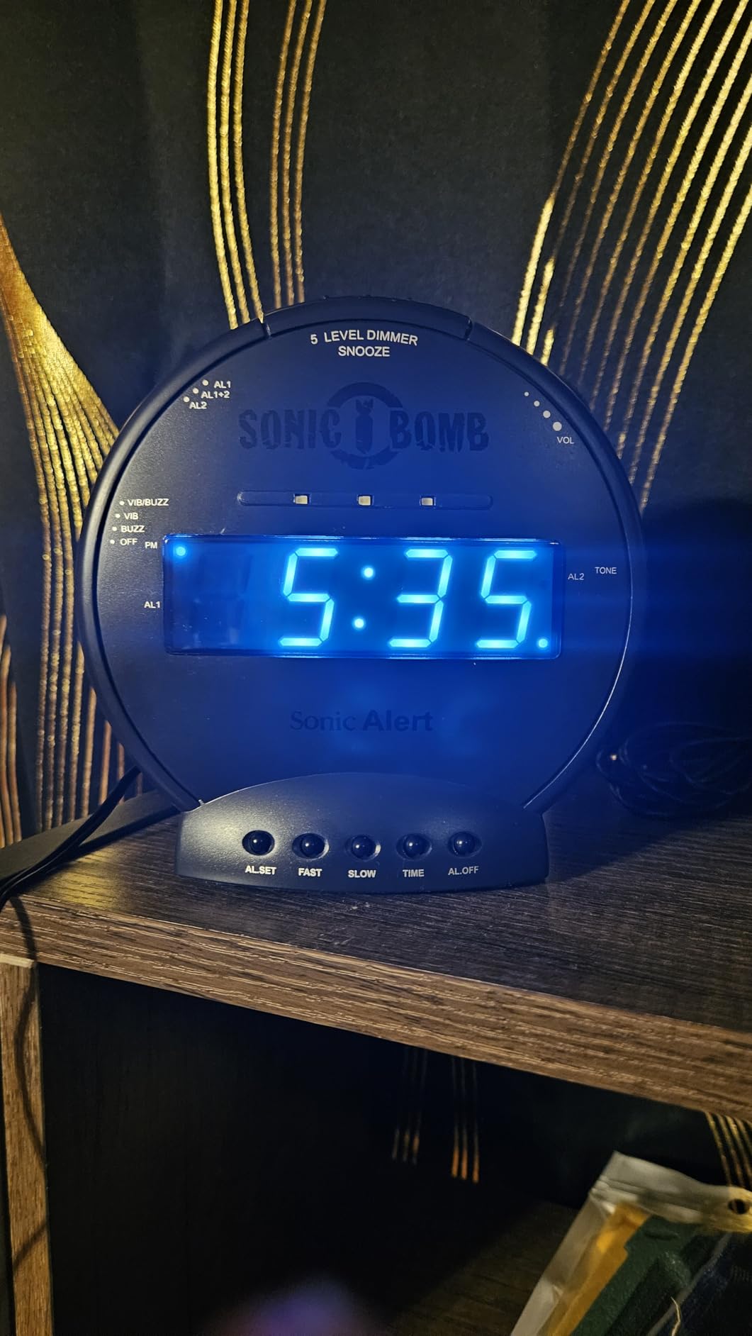 Sonic Bomb Dual Extra Loud Alarm Clock with Bed Shaker, Black | Sonic Alert Vibrating Alarm Clock Heavy Sleepers, Battery Backup | Wake with a Shake customer photo 2