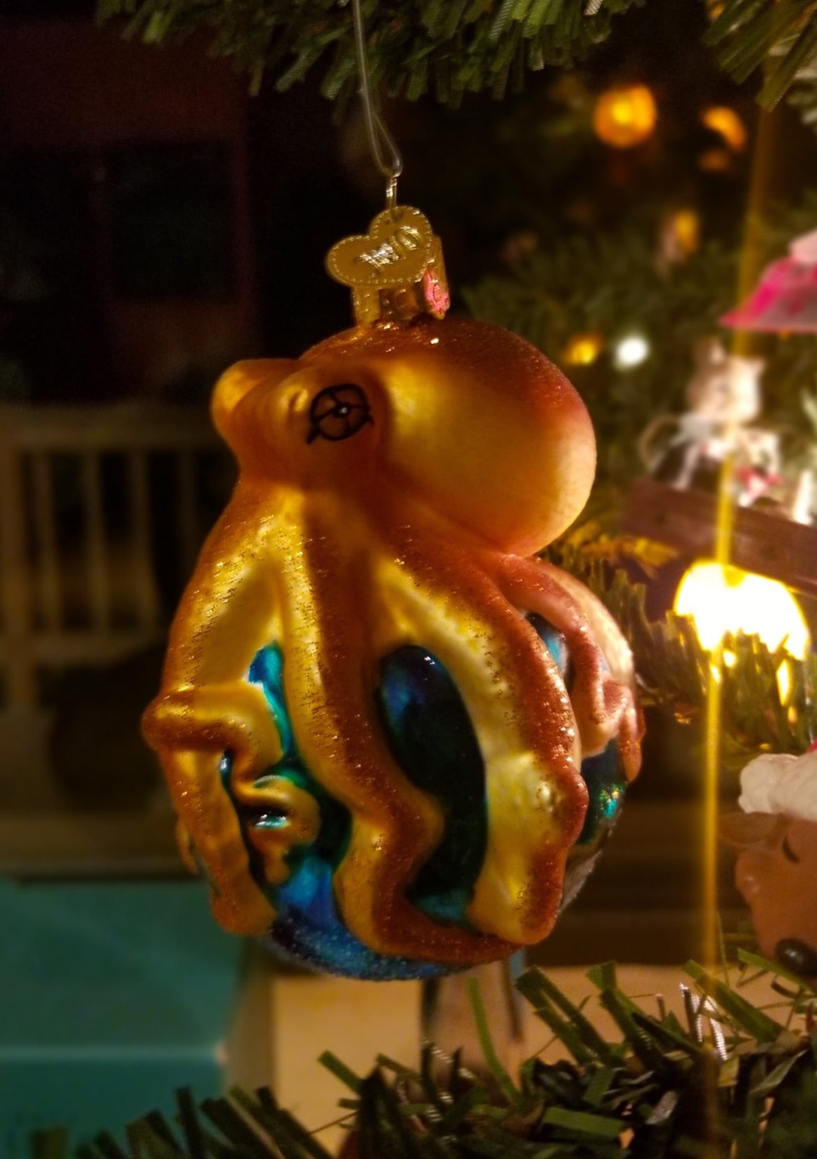 Old World Christmas Ornaments: Turtles Glass Blown Ornaments for Christmas Tree, Green Sea customer photo 2