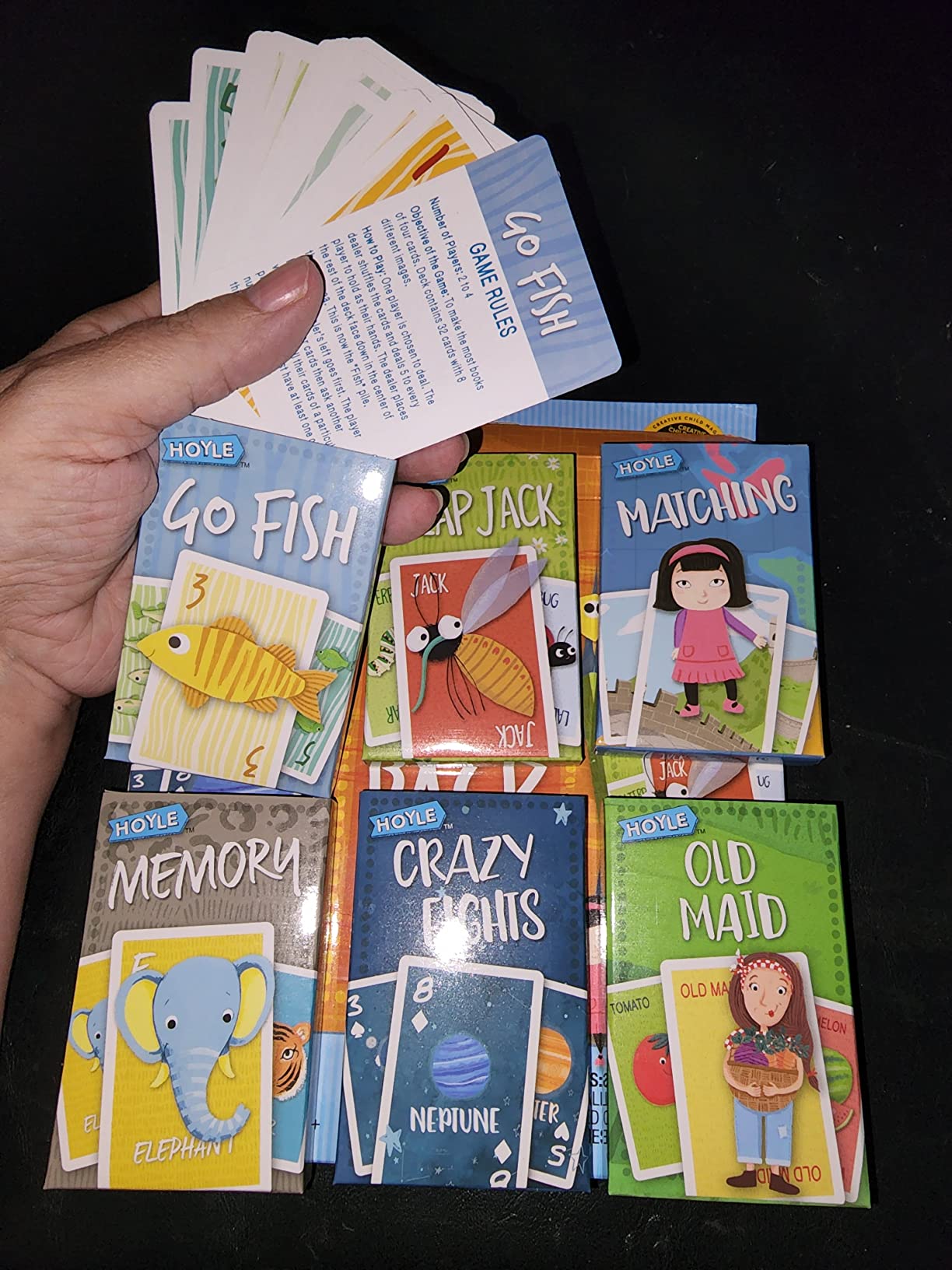 Hoyle 6-in-1 Kids Card Game Pack Go Fish Memory Old Maid Ages 3 Plus customer photo 1