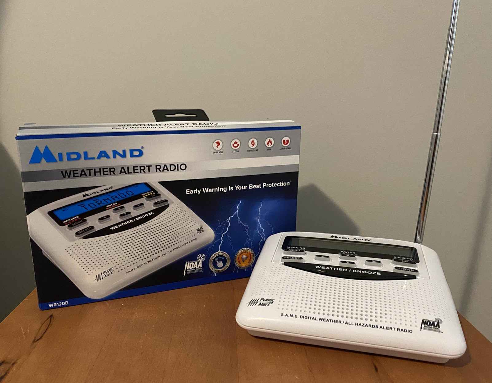 Midland - WR120B - NOAA Emergency Weather Alert Radio | Localized Programming, Trilingual Display, 60+ Emergency Alerts, Alarm, Selectable Alert Tone customer photo 2