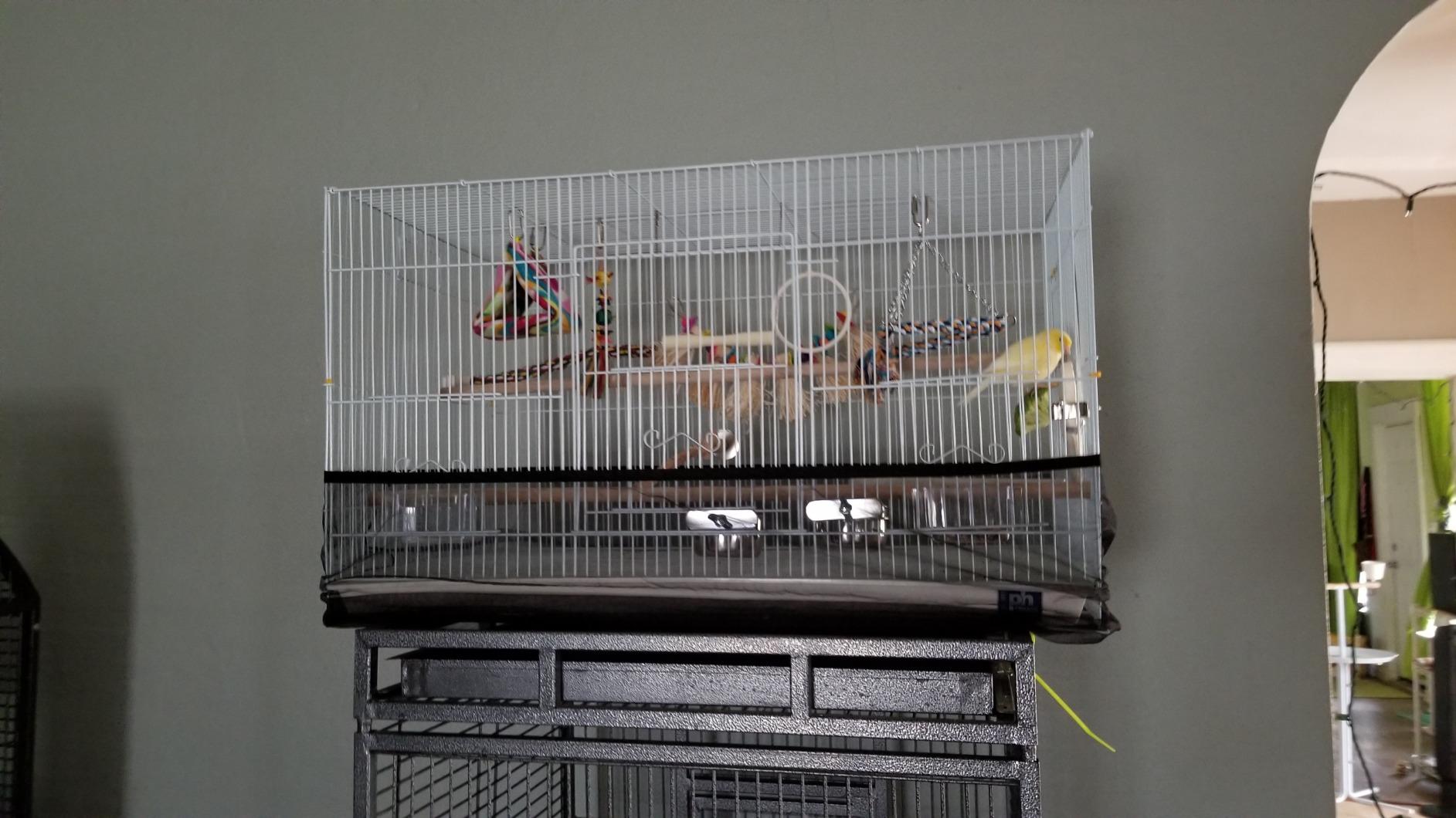 Prevue Pet Products Flight Cage Metal Steel Bird Crate, Multi-Bird Home Stackable Cage for Birds, Home Crate for Extra-Small Pet Parakeets, Finches, and More, White customer photo 1