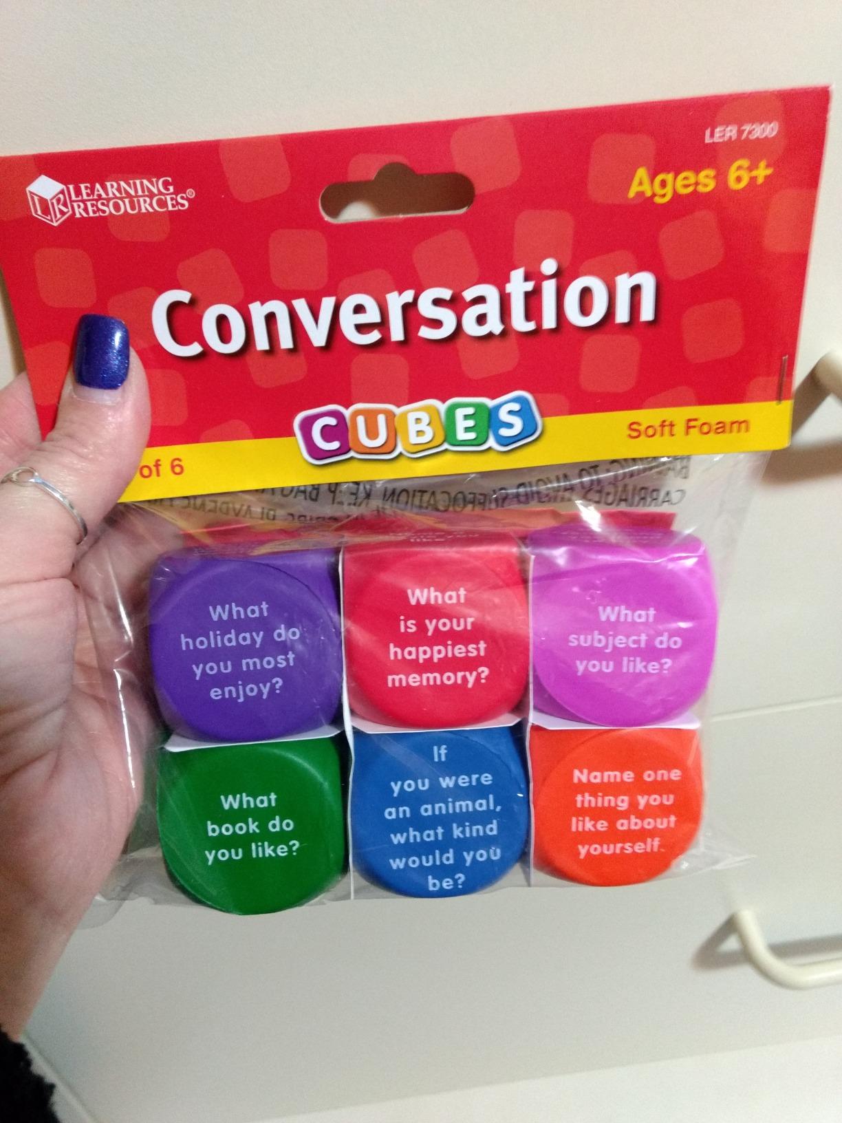 Learning Resources Conversation Cubes -Ages 6+, Foam Cubes for Social Emotional Learning, School Counselor Supplies, Speech Therapy Toys, Ice Breaker Cubes,Teacher Must Haves, 6 Pieces customer photo 2