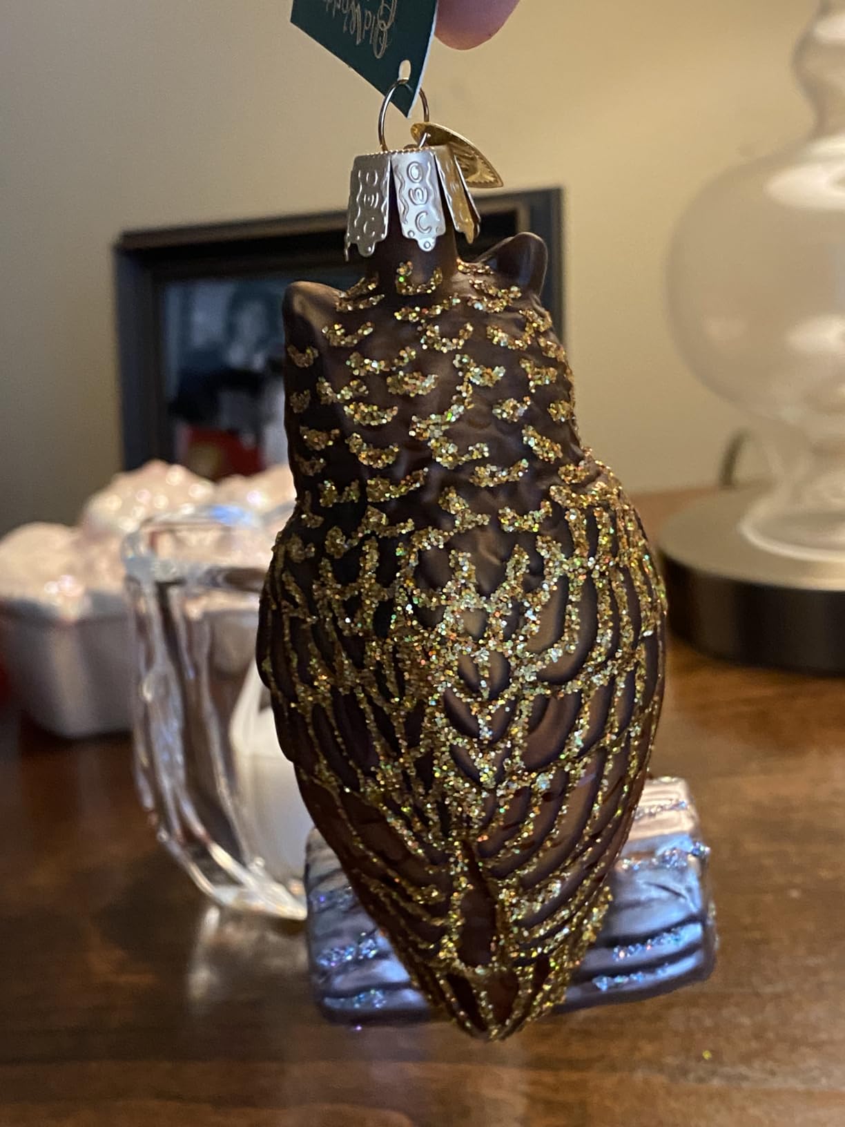Old World Christmas Pygmy Owl Glass Blown Ornament for Christmas Tree, Handcrafted Holiday Decoration, Owl Collection customer photo 2
