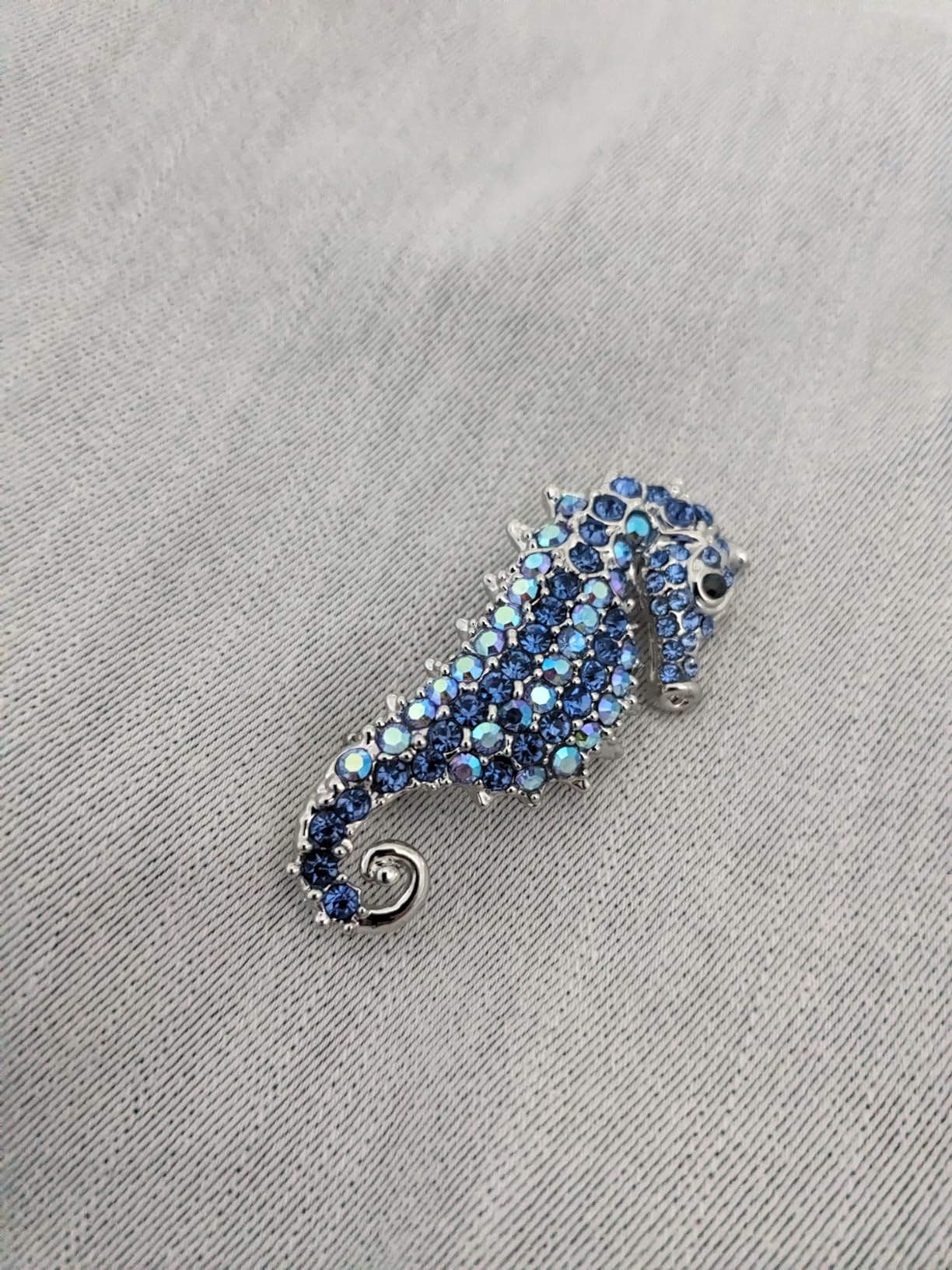 Alilang Aurora Borealis Crystal Rhinestone Seahorse Fish Convertible to Pendant Animal Brooch Pin customer photo 1