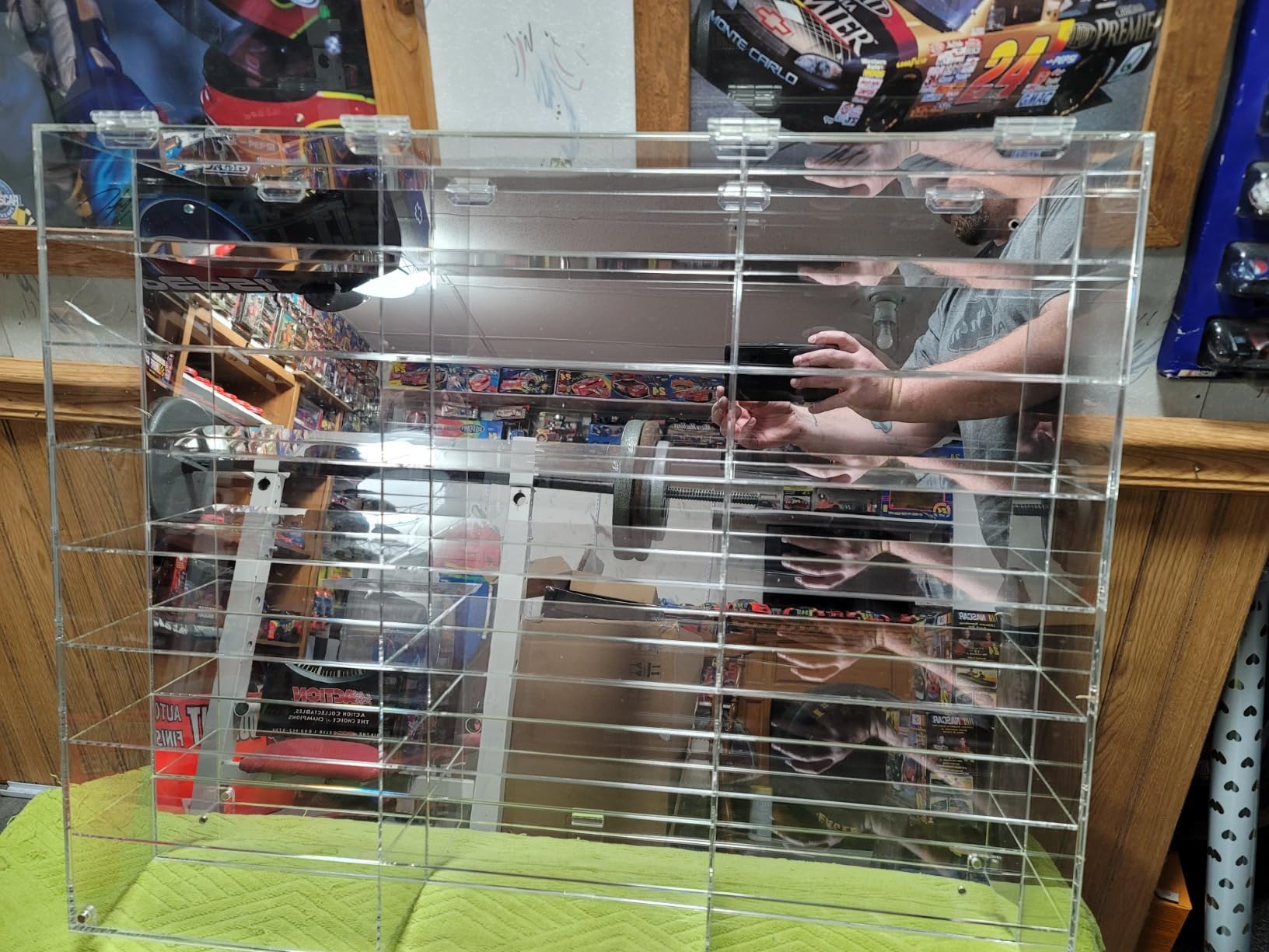 Clear Acrylic Display Case for 1:24 Scale Diecast Toy Model Cars Hot Toy Wheels Storage Showcase, 98% UV Protection, 4mm Thick Acrylic 24 Compartments, customer photo 1