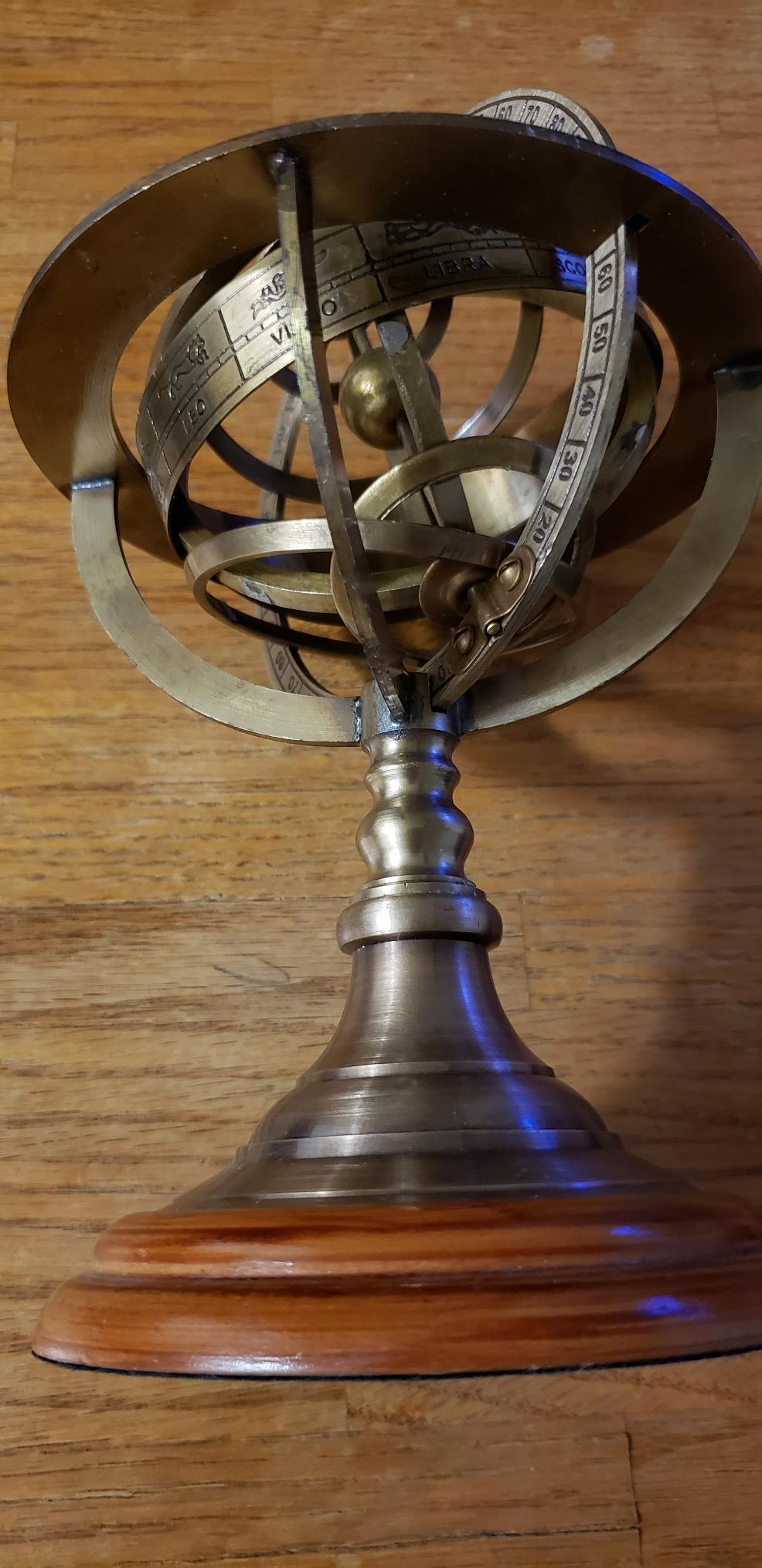 Vinatge Engraved Brass Tabletop Armillary Nautical Sphere Globe customer photo 1