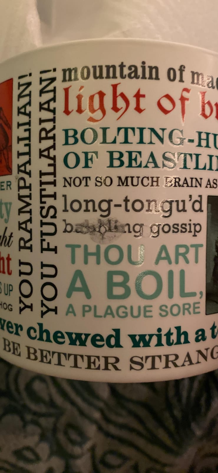 The Unemployed Philosophers Guild Shakespearean Insults Coffee Mug - Shakespeare's Wittiest and Meanest Insults - Comes in a Fun Gift Box, 14 oz. customer photo 1