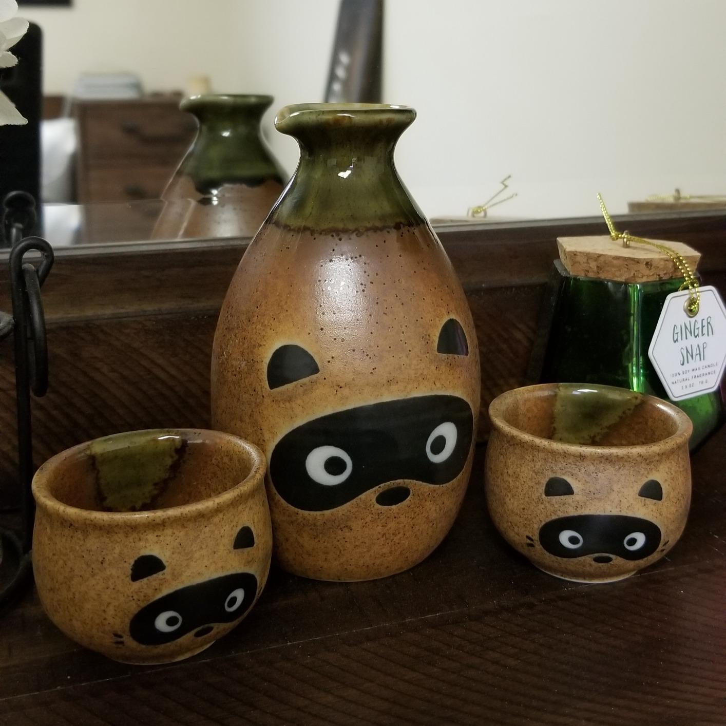 3-Piece Tanuki Raccoon Sake Set customer photo 2
