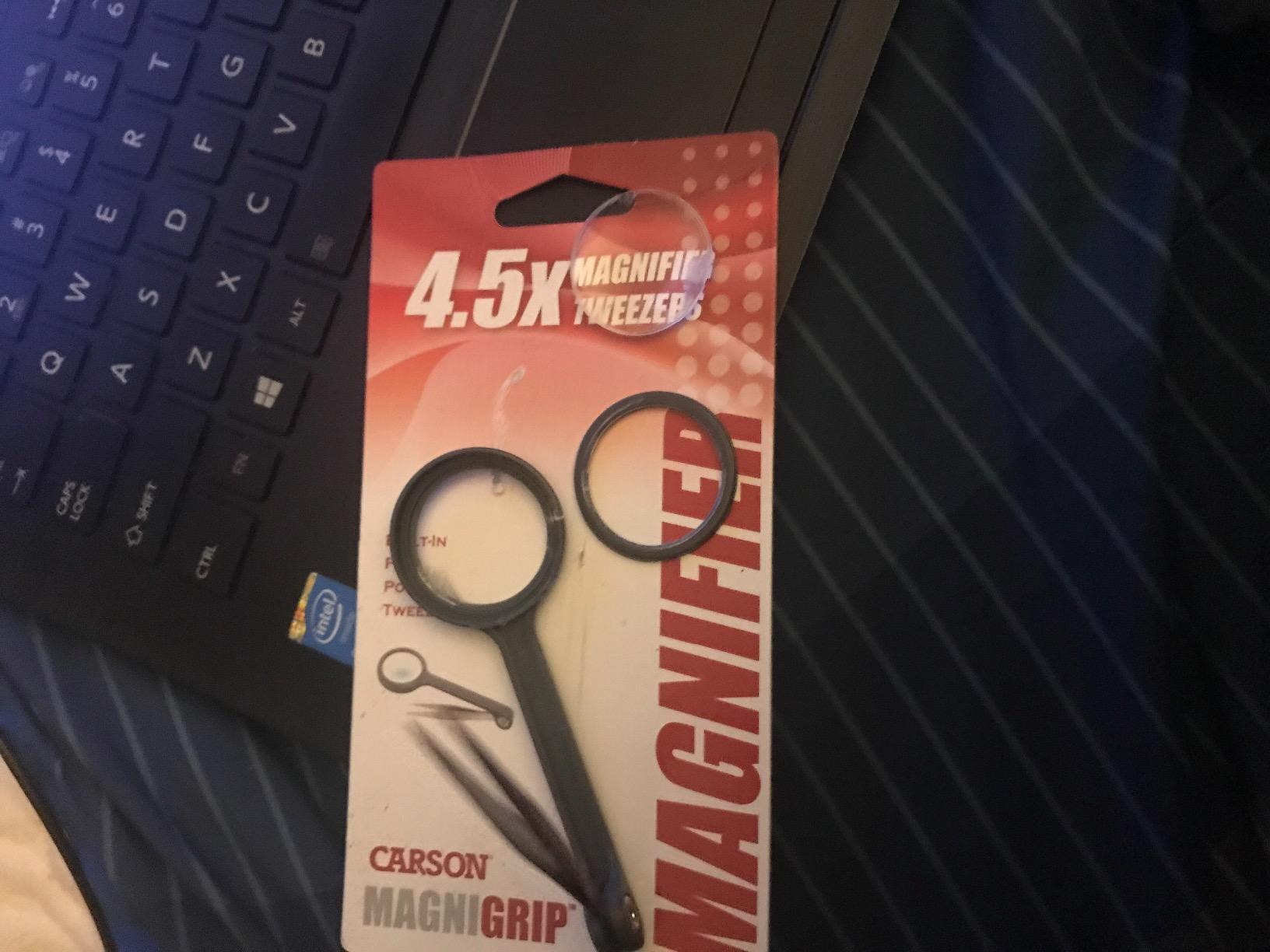 Carson MagniGrip 4.5x Magnifier with Attached Precision Tweezers (MG-55) customer photo 1