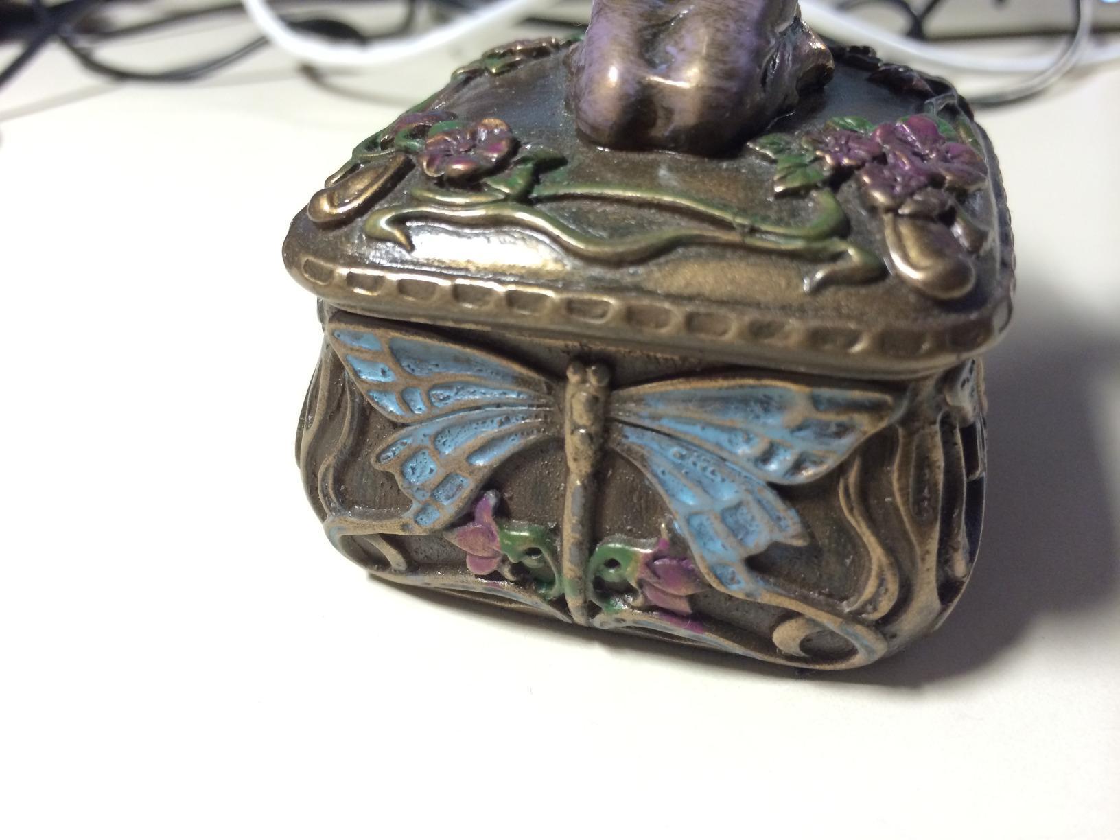 SUMMIT COLLECTION Art Nouveau Kneeling Fairy Jewelry Box with Dragonfly and Blooming Flower Decorations customer photo 2
