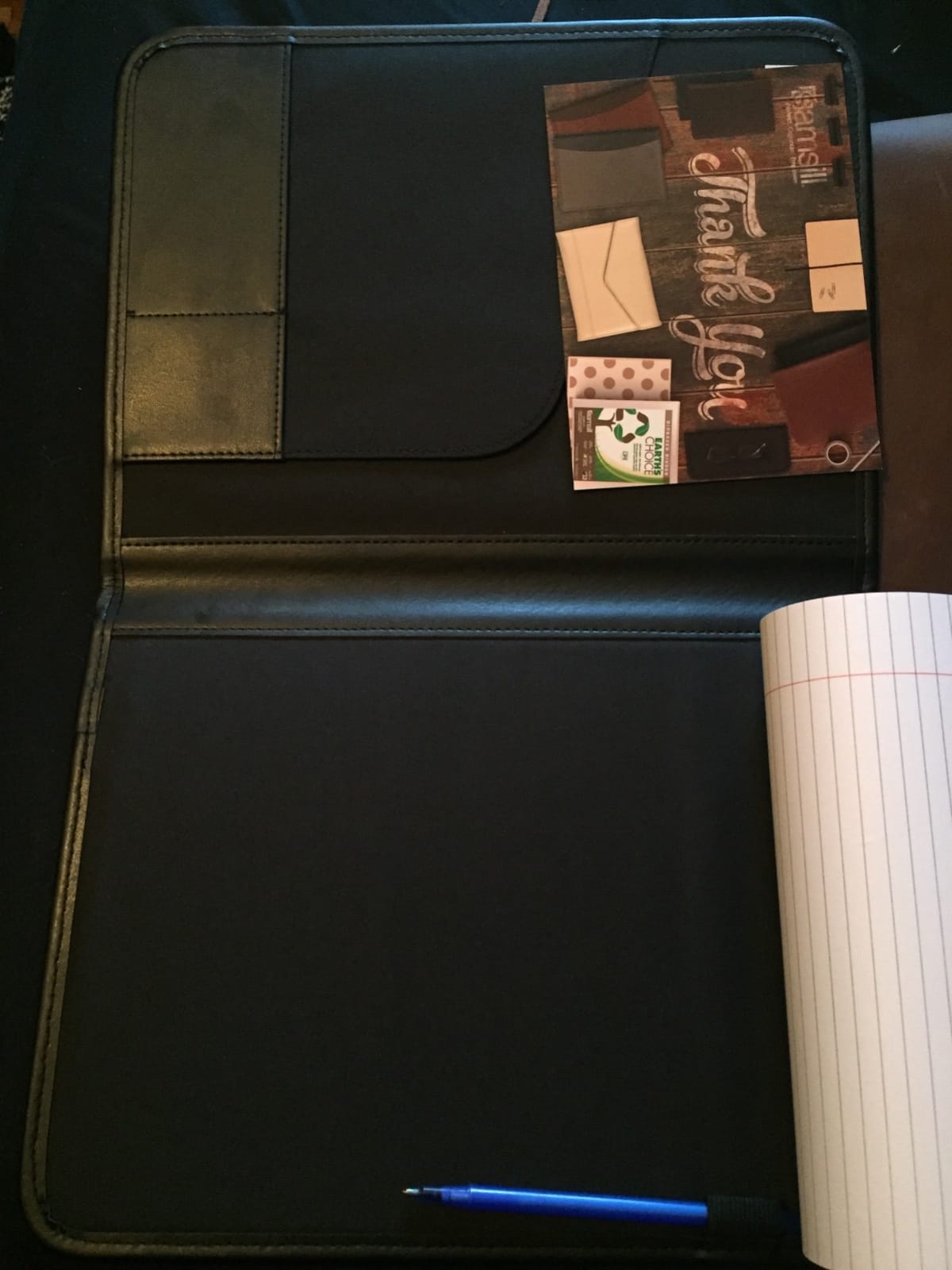 Samsill Professional Padfolio - Faux Leather Portfolio Folder for Men and Women, Leather Padfolio with 8.5 x 11 Writing Pad, Resume Portfolio Folder, Functional Business Portfolio for Meetings and Interviews, Black customer photo 2