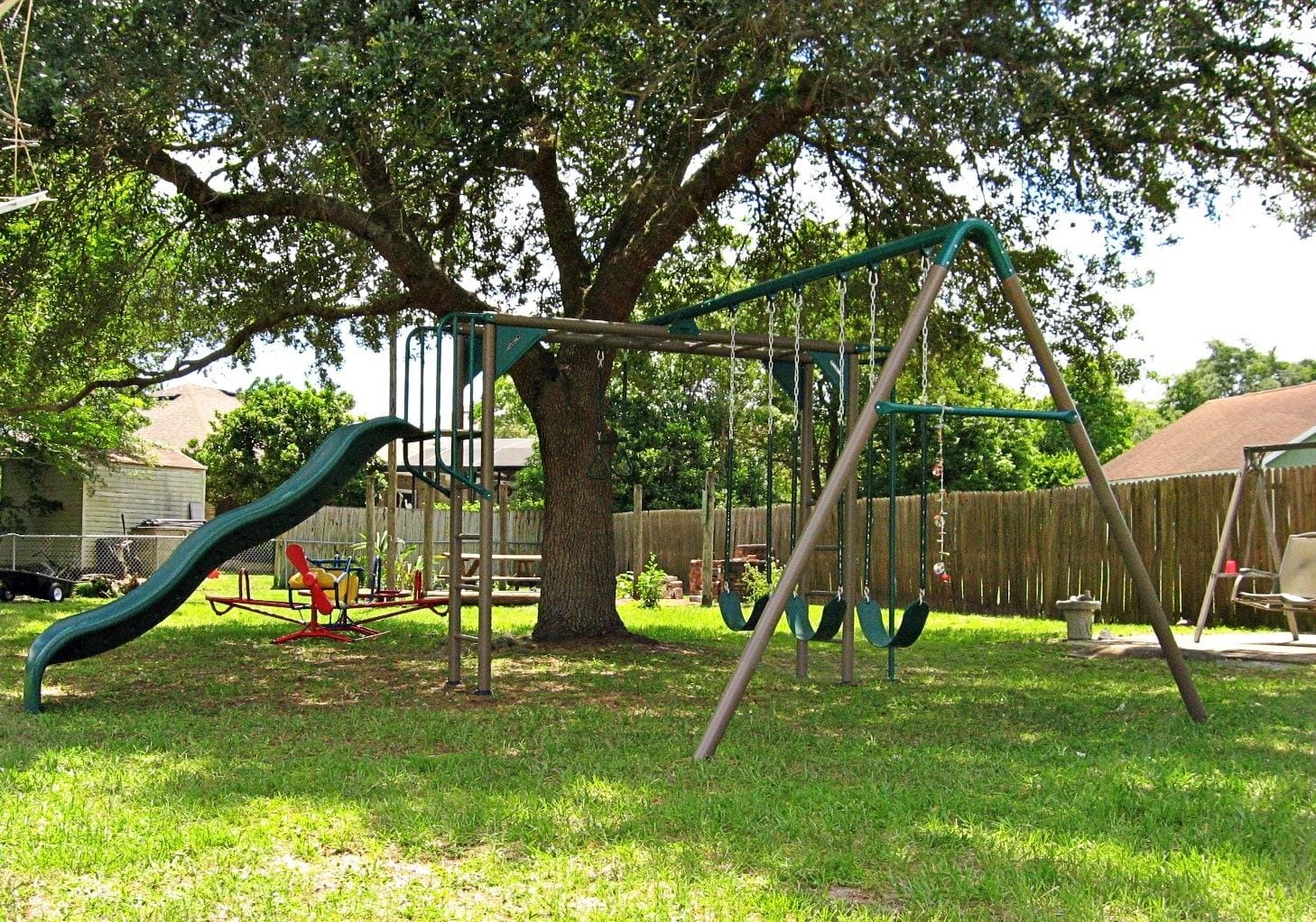 Lifetime Monkey Bar Adventure Swing Set with 9 Foot Wavy Slide customer photo 2