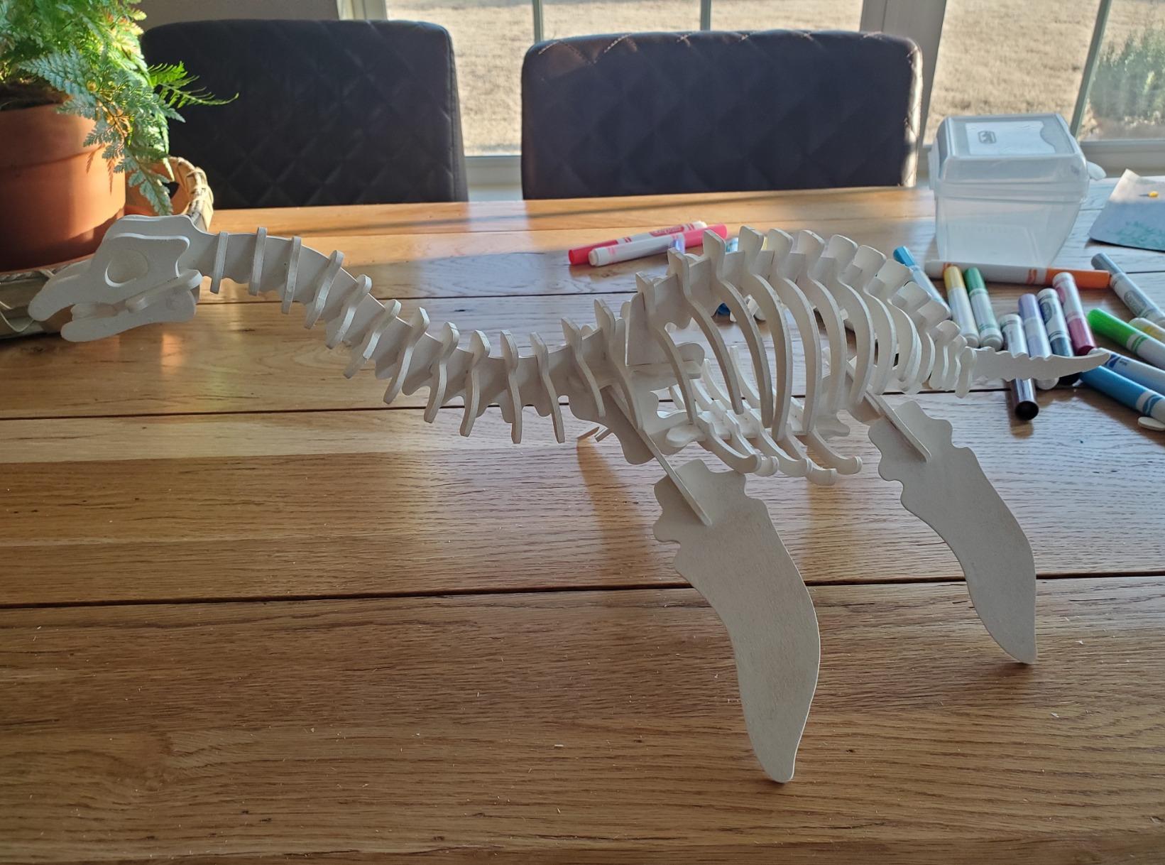 Puzzled 3D Puzzle Plesiosaurus Dinosaur Wooden Construction Kit, 50pcs Pack customer photo 1