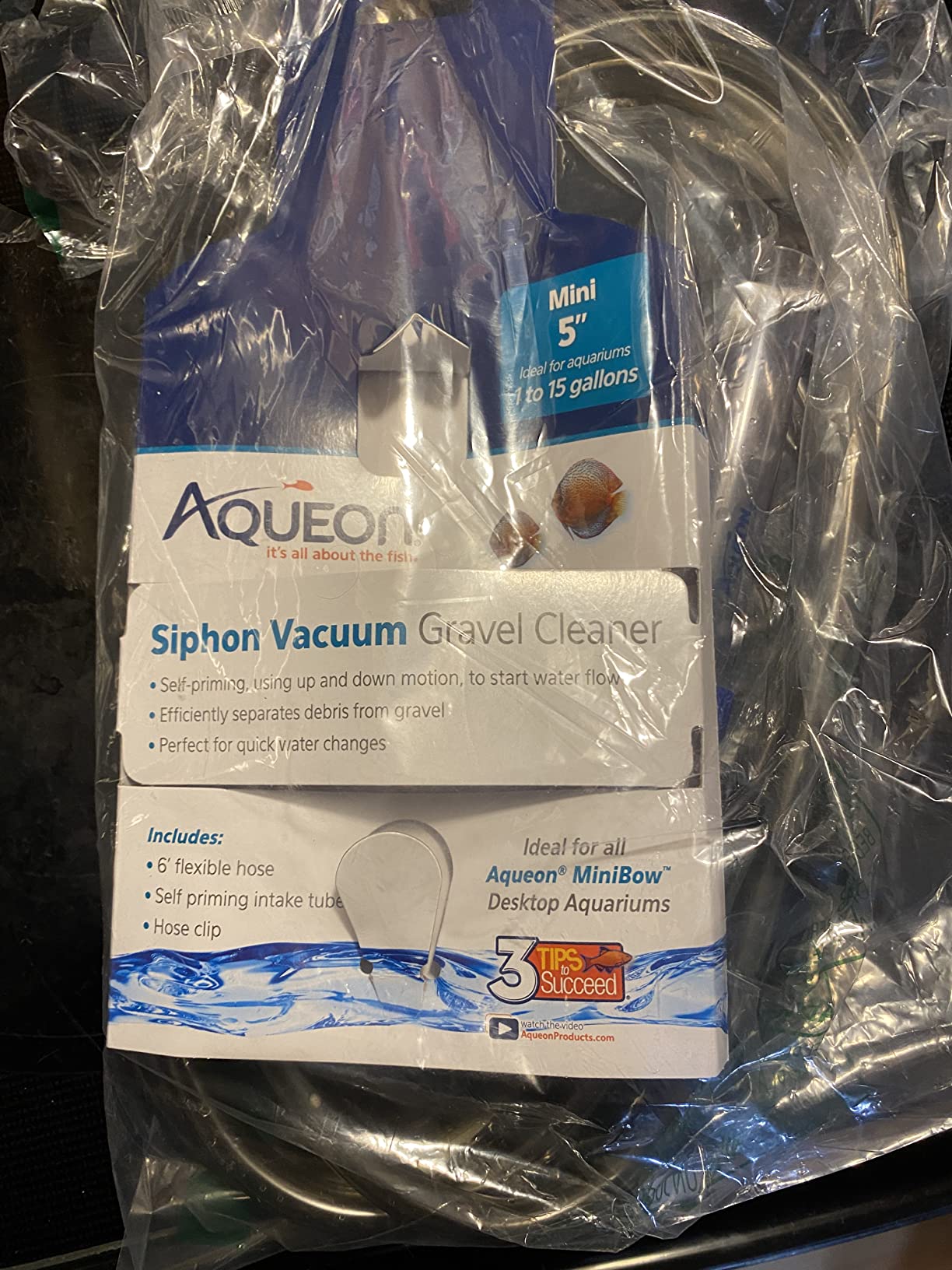 Aqueon Siphon Vacuum Aquarium Gravel Cleaner Mini - 5 Inches customer photo 2