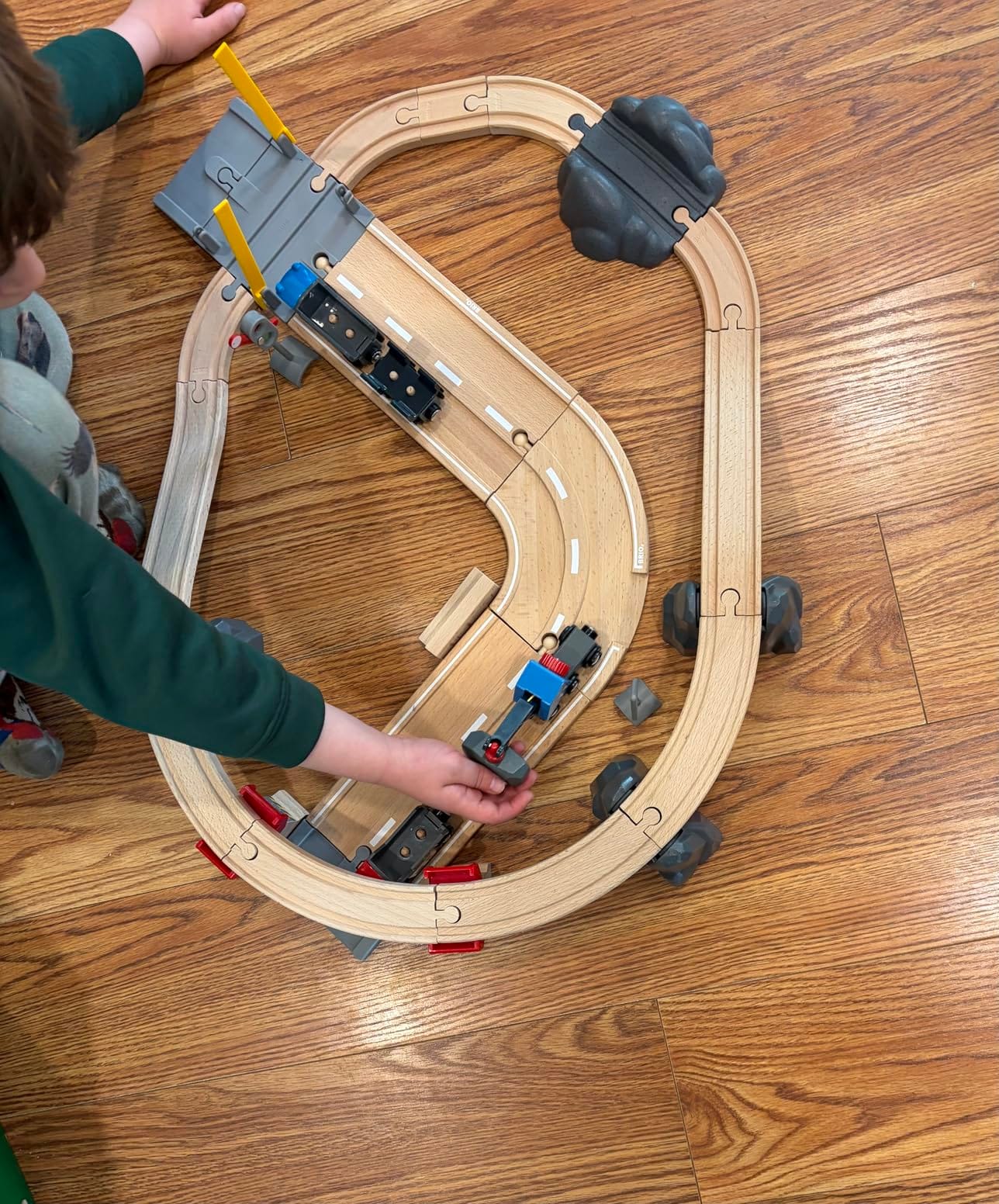 BRIO World Rail & Road Loading Set - 32-Piece FSC-Certified Wood Train Set & Accessories - Special Crane Car, Flatbed, Tracks, & More - Works with All Wooden Railway Sets - Fun Play for Ages 3+ customer photo 1