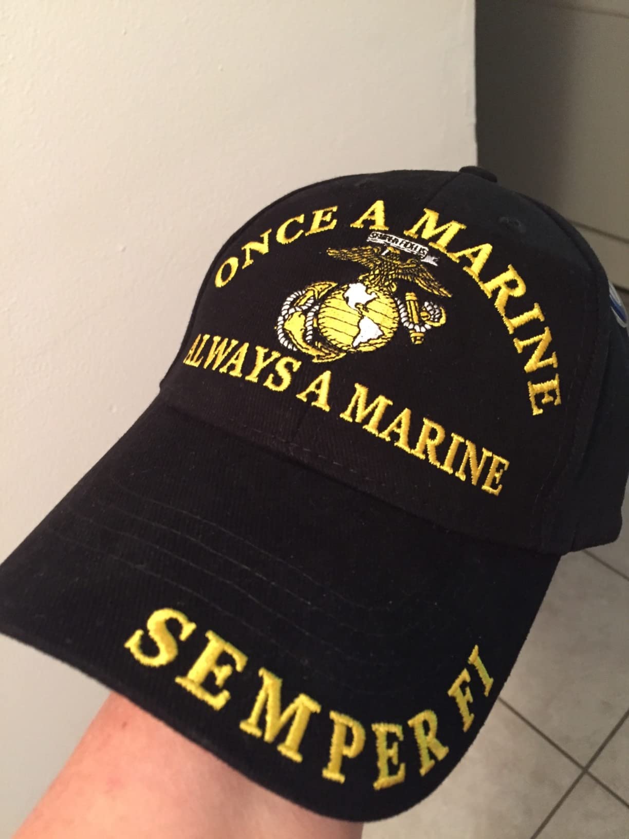 Once A Marine Always A Marine Semper Fi Hat Black customer photo 1