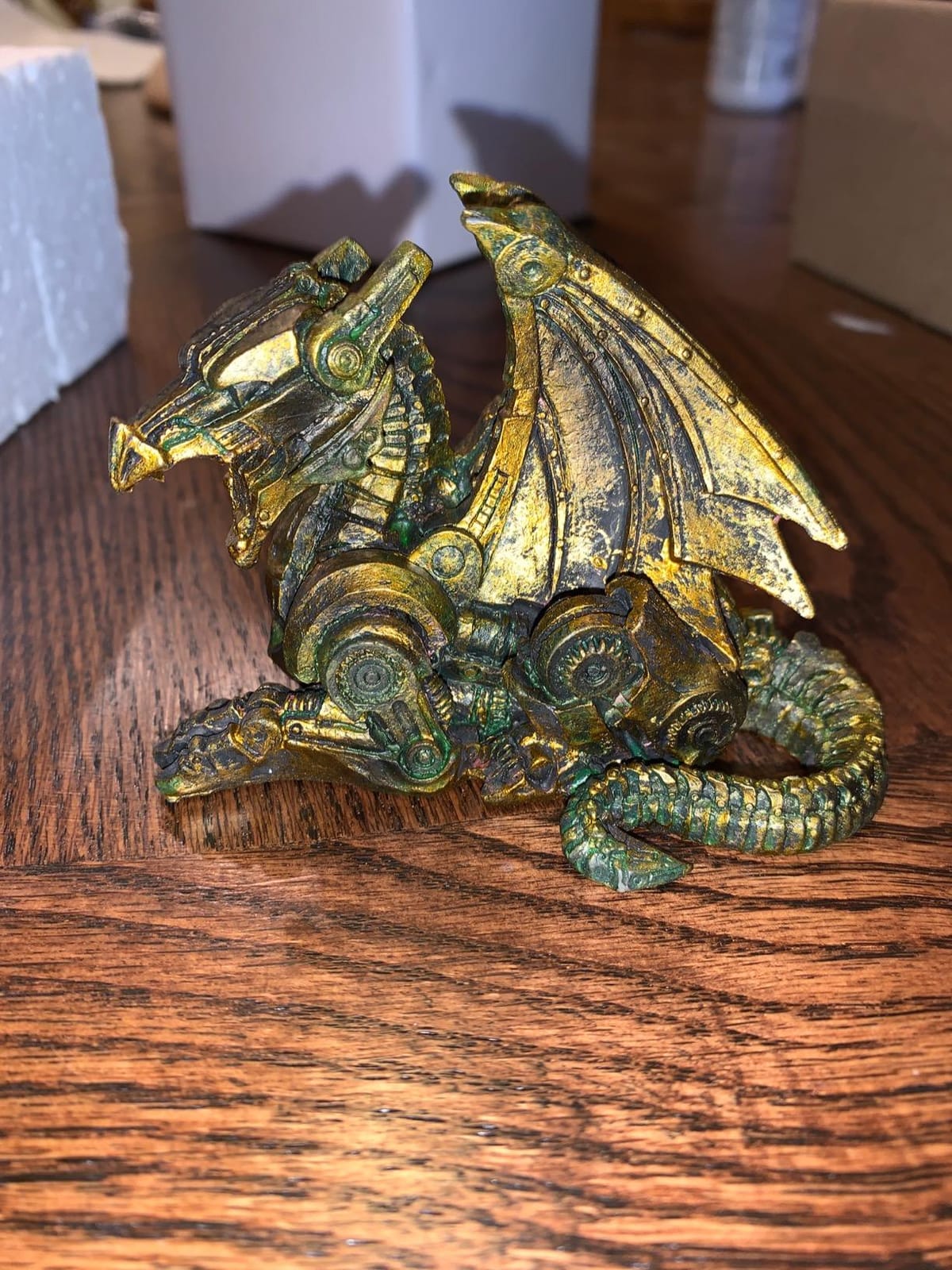 PTC 3.5 Inch Steampunk Sitting Winged Dragon Resin Statue Figurine customer photo 1