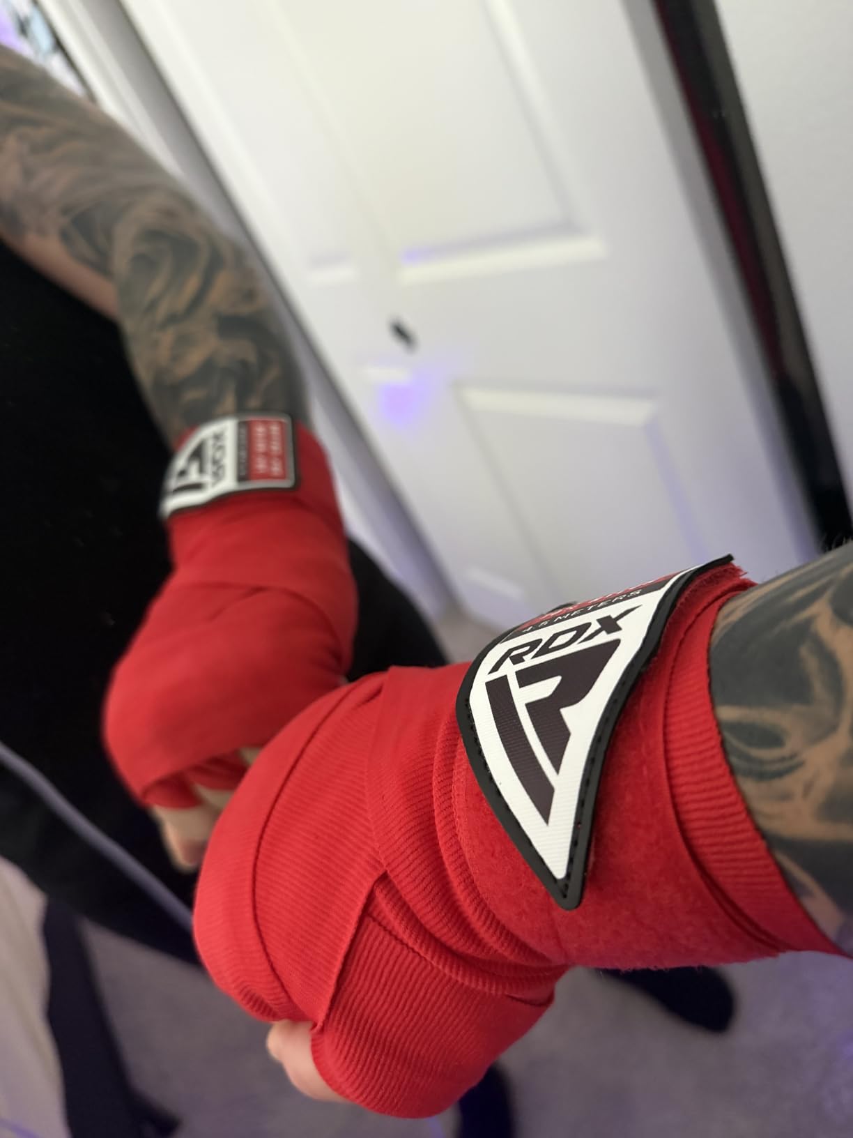RDX Boxing Hand Wraps 4.5M / 180 Inches – Mexican Style Semi-Elastic MMA Inner Gloves - Wrist Support for Muay Thai, Kickboxing, BJJ, Karate - Thumb Loop & Hook and Loop Closure - Cotton & Nylon Blend customer photo 2