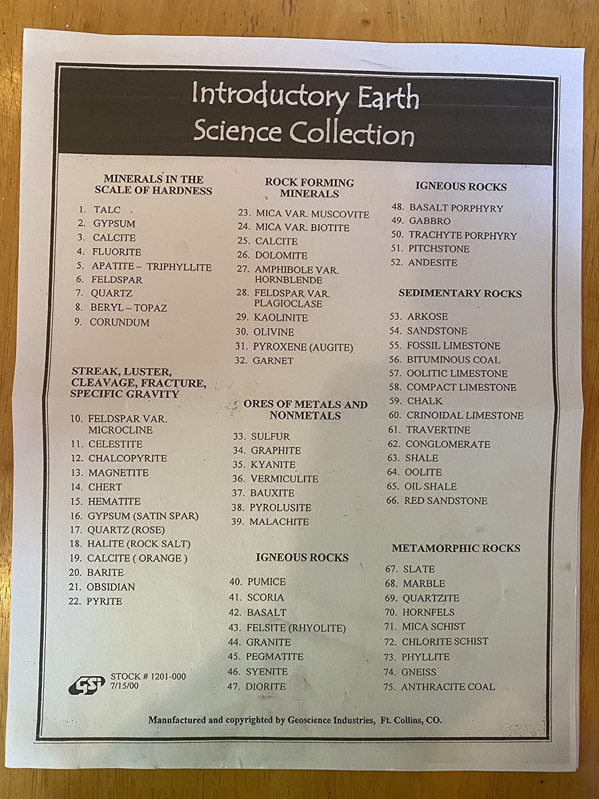 13357 Introductory Earth Science Classroom Rocks and Minerals Collection customer photo 1