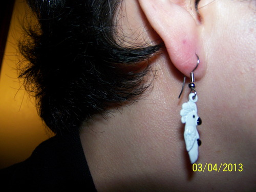 Pewter and Enamel Parrot Dangle Earrings for Women – Handcrafted in the USA – Jewelry Gifts for Parrot Lovers – Hook Earrings customer photo 1