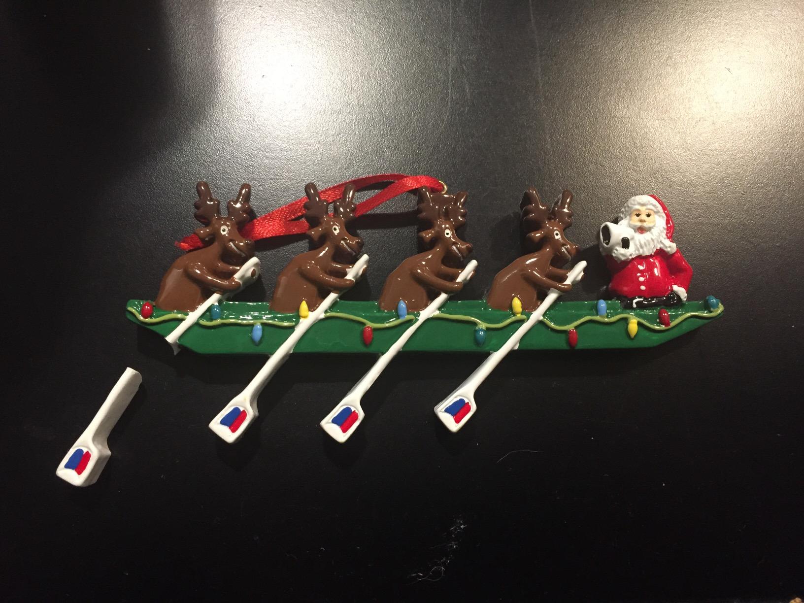 ChalkTalkSPORTS Crew Christmas Ornament - Rowing Reindeer customer photo 1