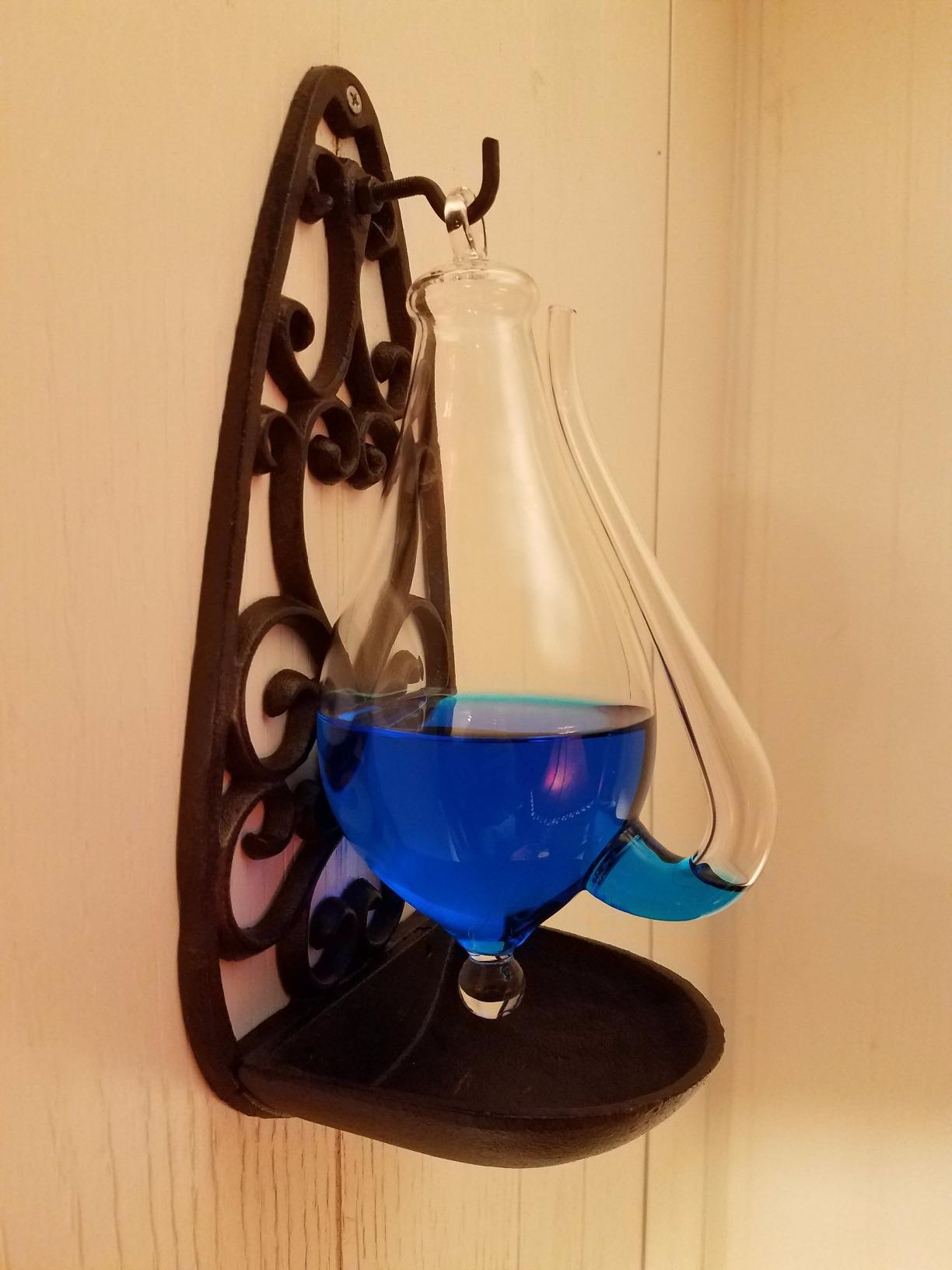Esschert Design TH31 Thunder/Weather Glass Barometer with Cast Iron Filigree Holder and Overflow Pan, Antique Brown customer photo 1